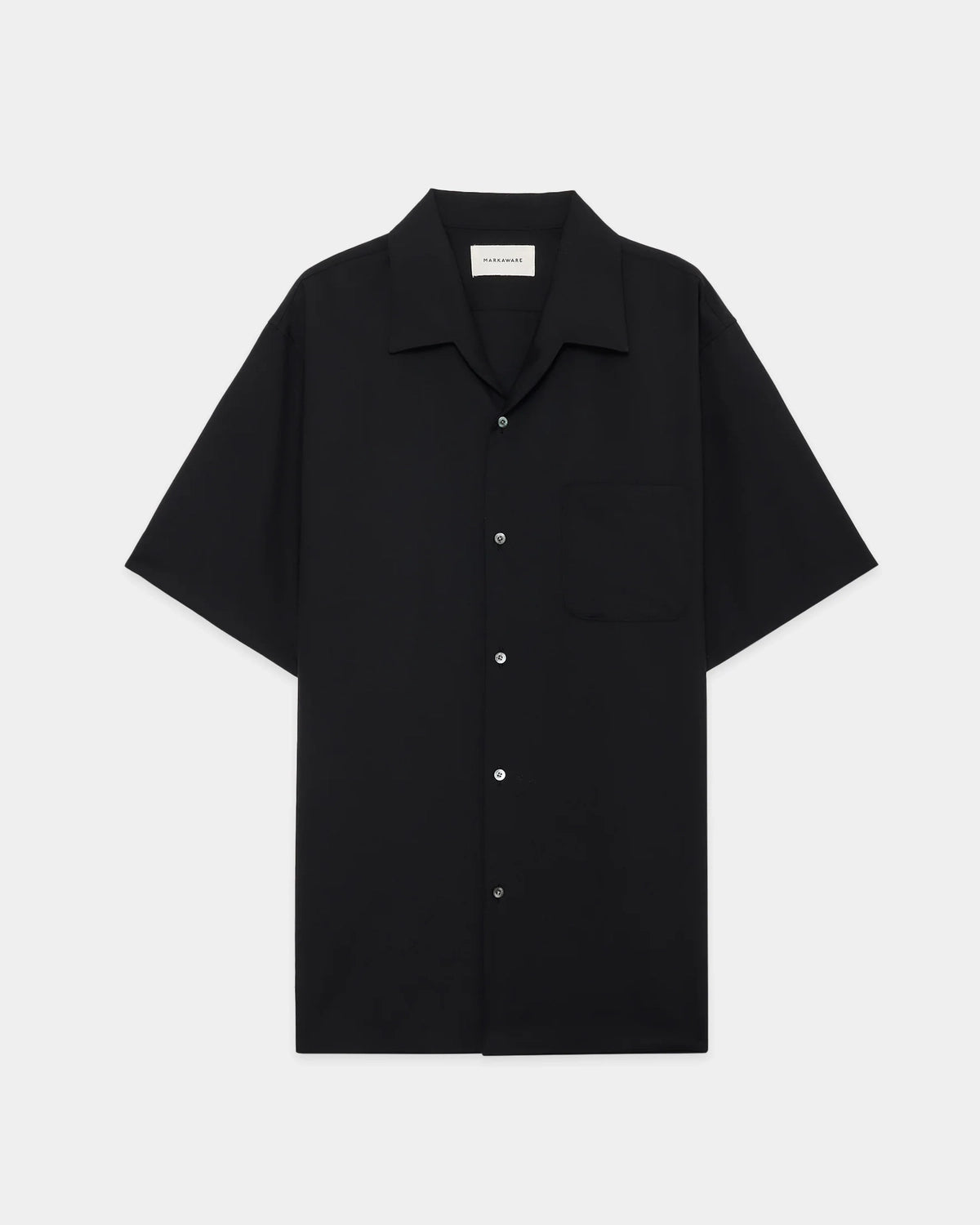 MARKAWARE / Organic Wool 2/80 Tropical / Italian Open Collar S/S Shirt (A26B04SH02B)