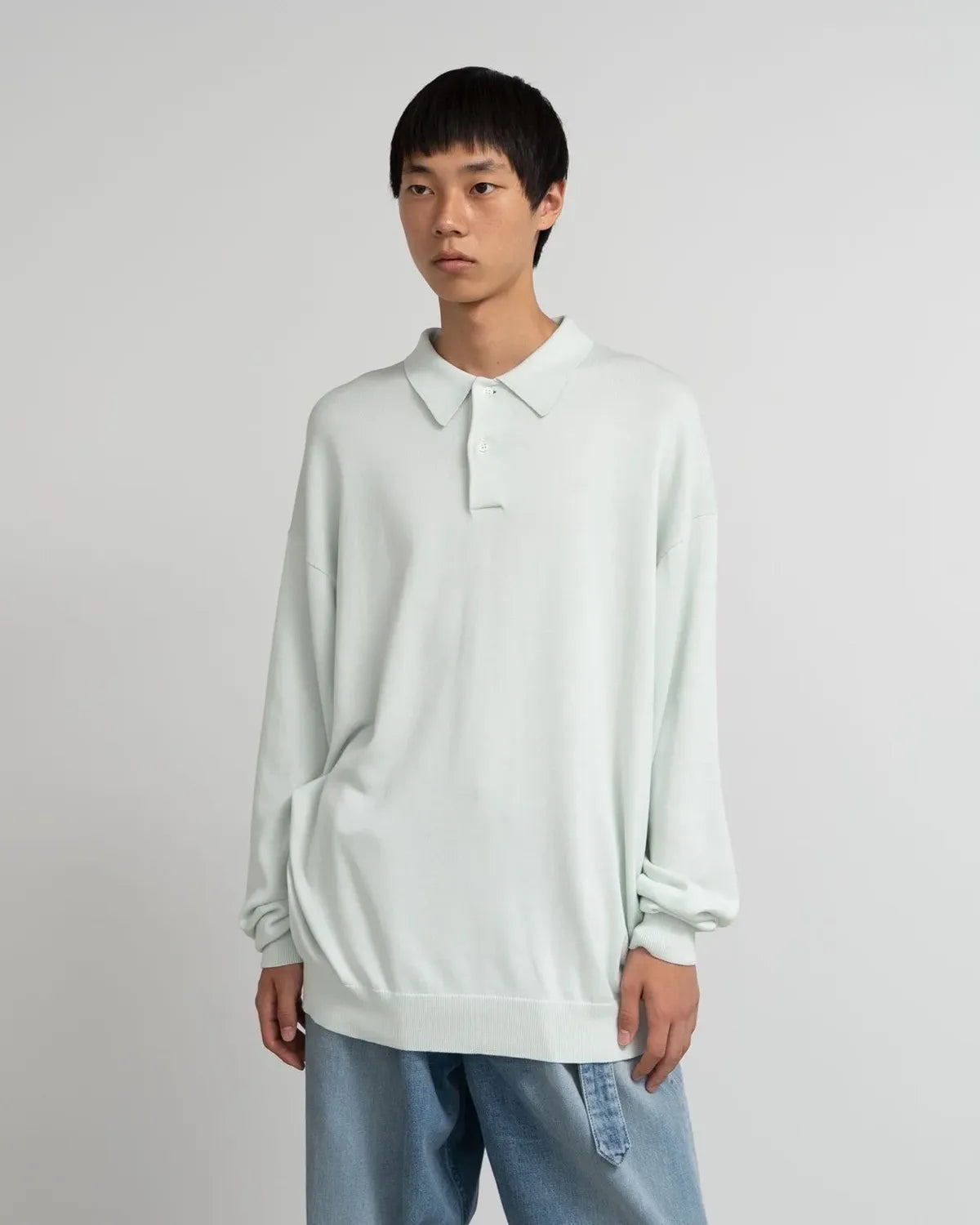 Graphpaper / Suvin High Gauge Knit Oversized L/S Polo (GU251-80009C)