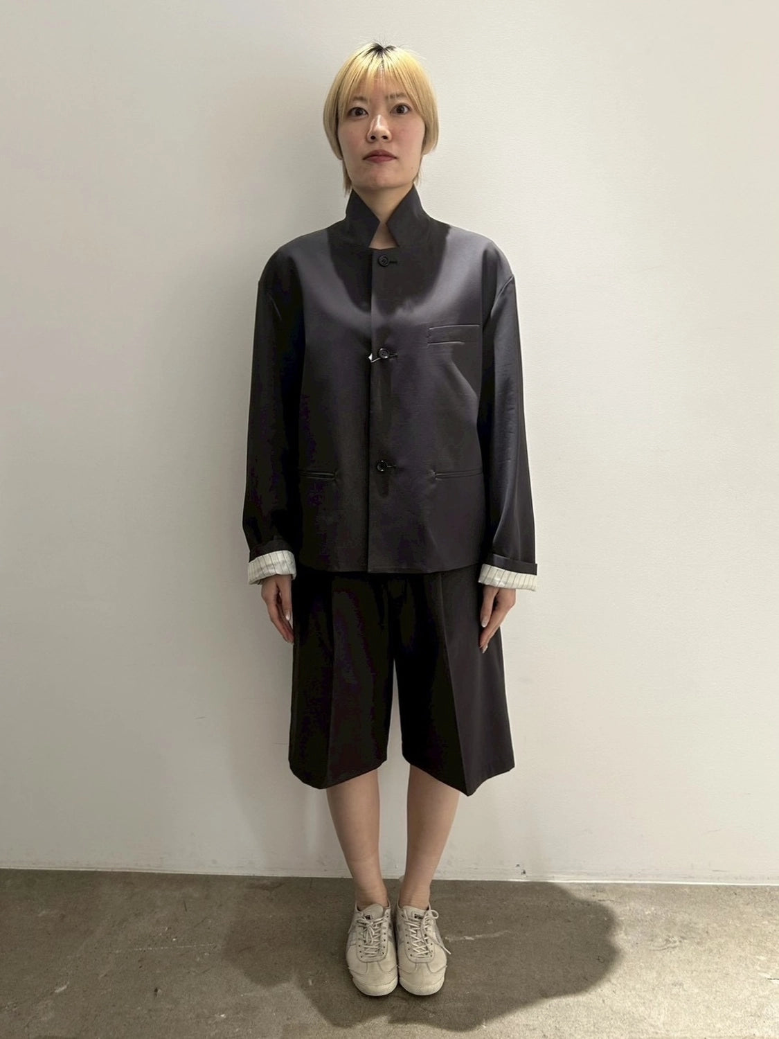 Graphpaper / Brushed Cotton Gabardine Stand Collar Jacket (GL261-20396)