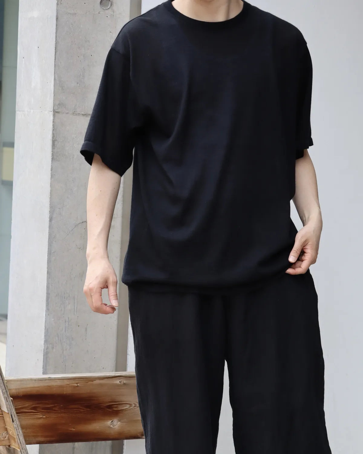 COMOLI / カシミヤ 半袖ニット (D01-06017)