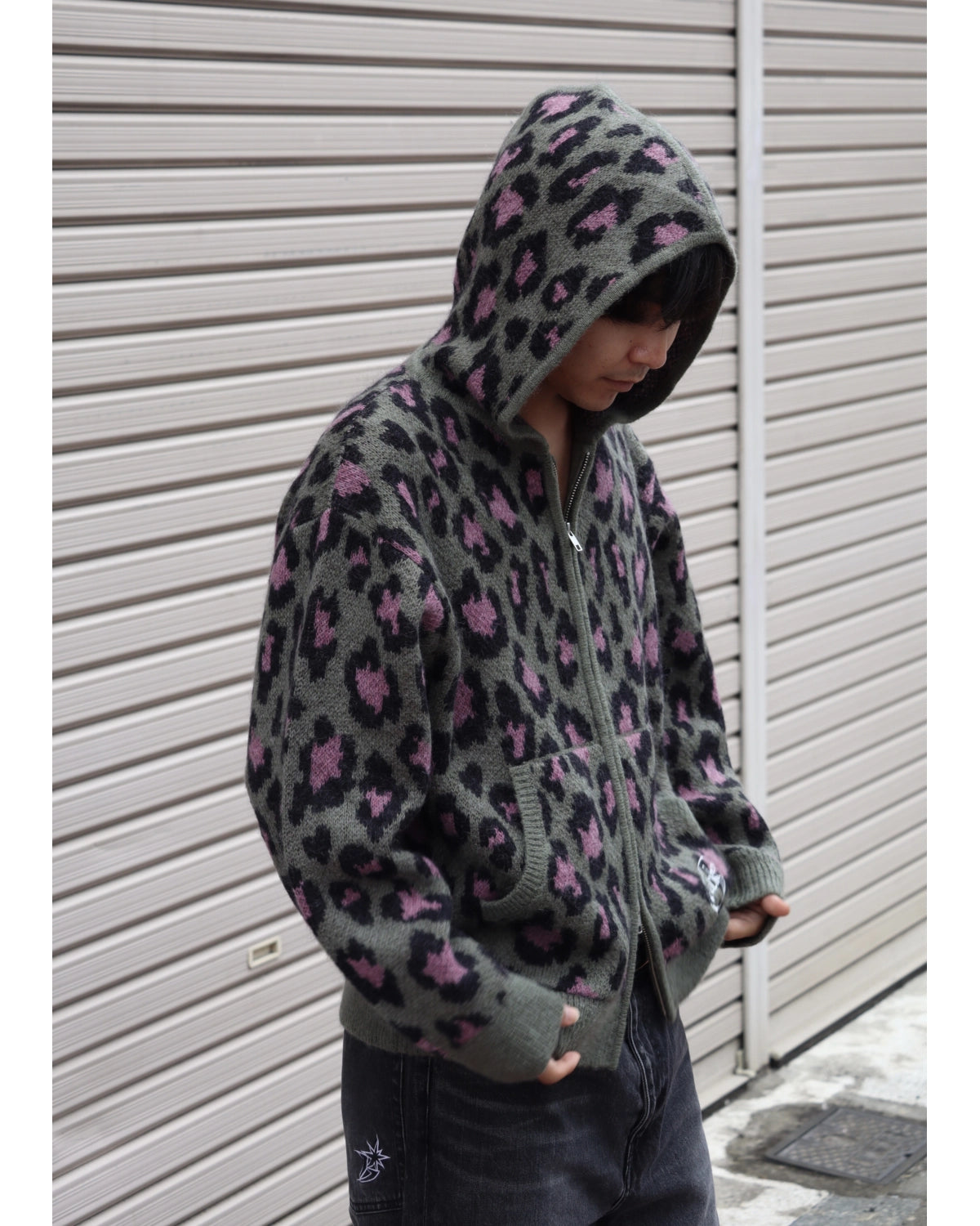 WOKE EDGE / Leoparad Mohair Zip Knit (2621-15913-0053004)