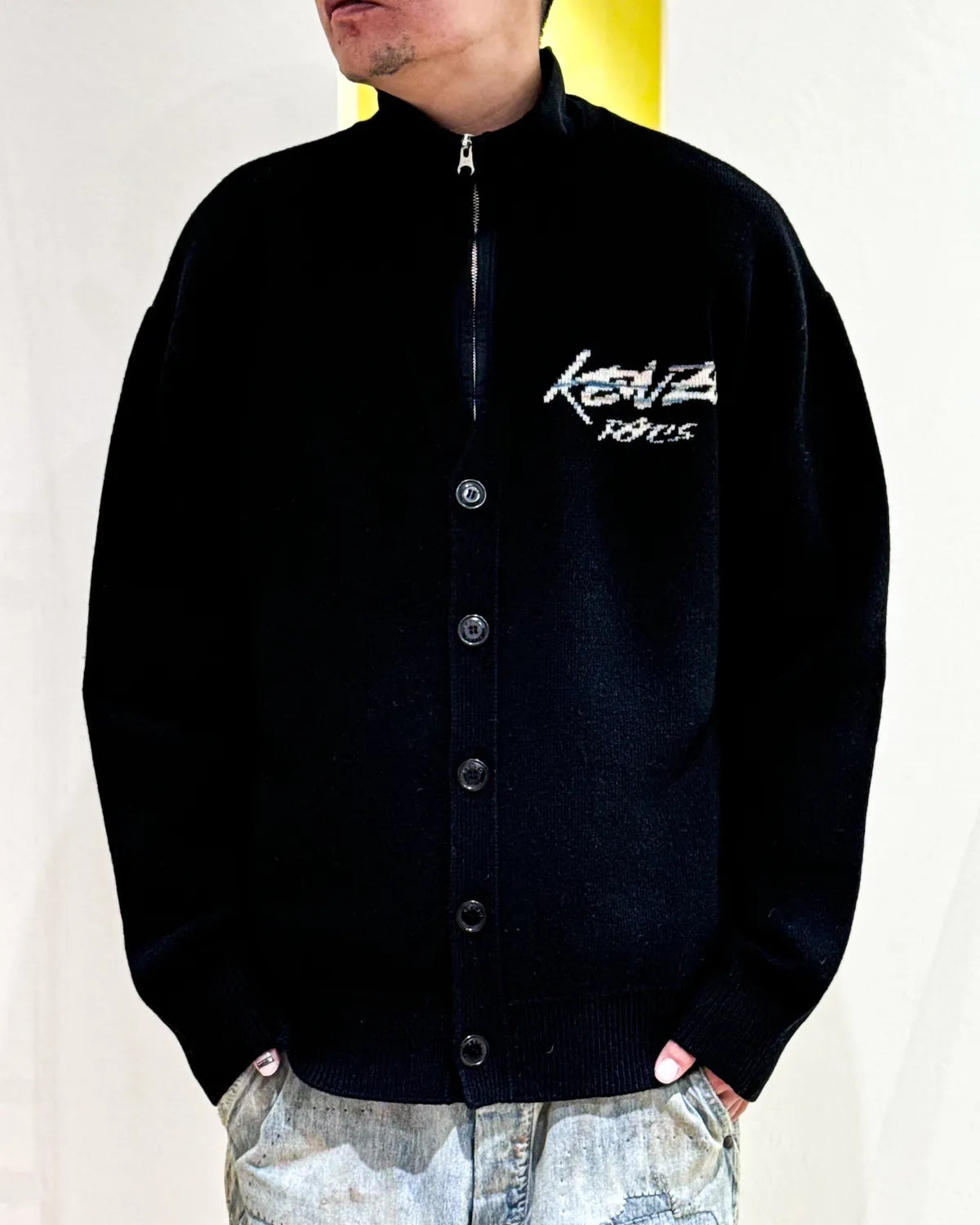 KENZO × Futura / 'Kenzo x Futura 2000' genderless cardigan in wool (FF68CA7513CJ)