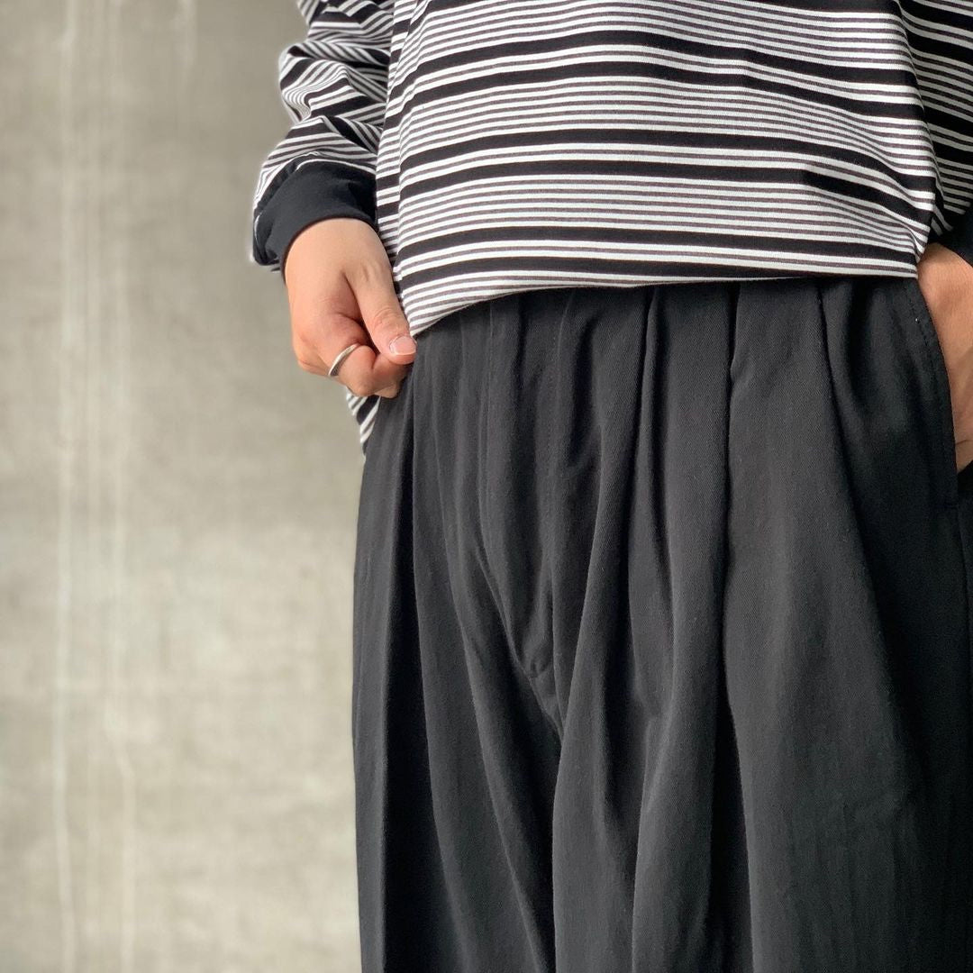 COOTIE PRODUCTIONS® / Hard Twisted Yarn Twill 3Tuck Wide Trousers