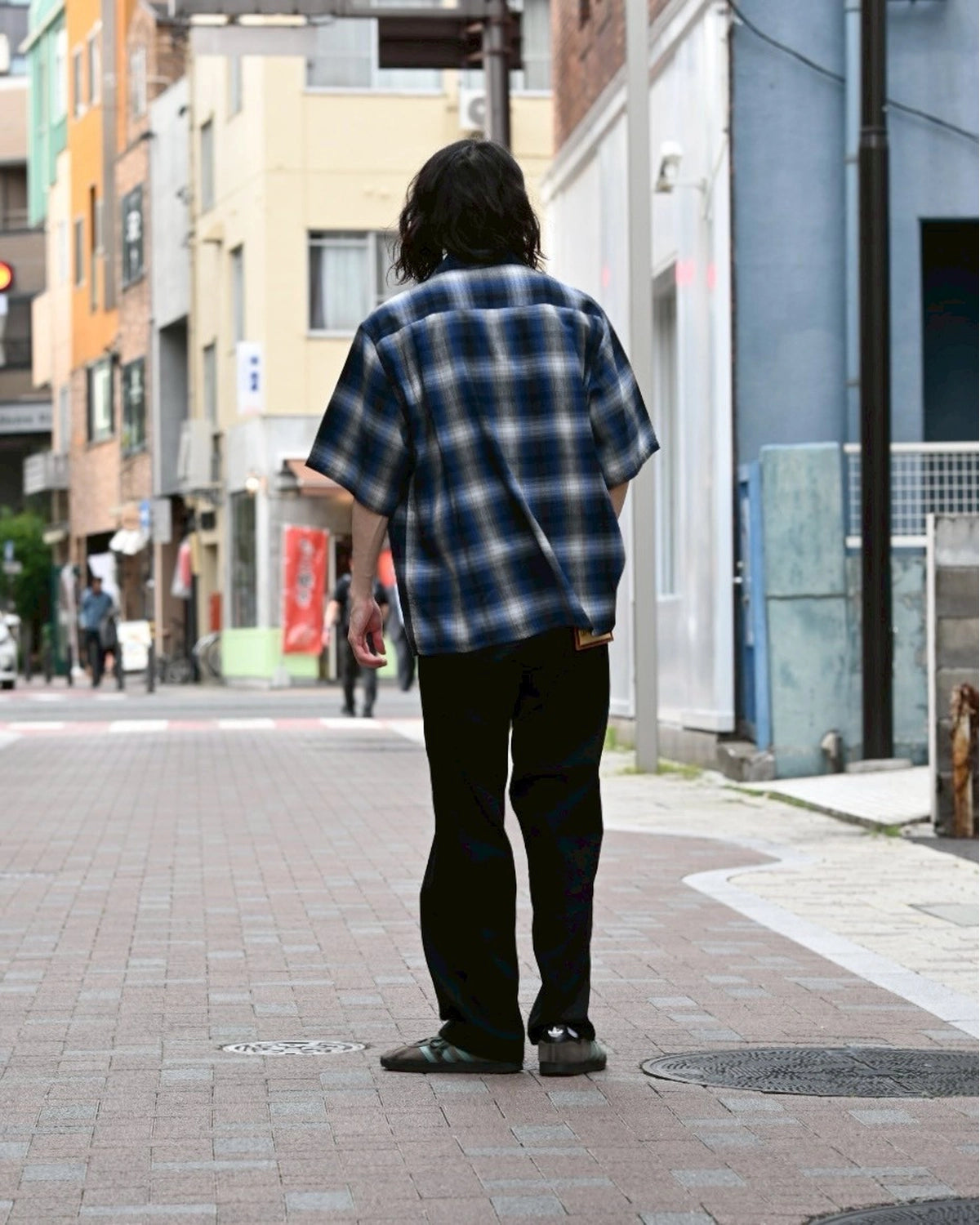 WACKO MARIA  / OMBRE CHECK OPEN COLLAR SHIRT -TYPE2-  (25SS-WMS-OC03)