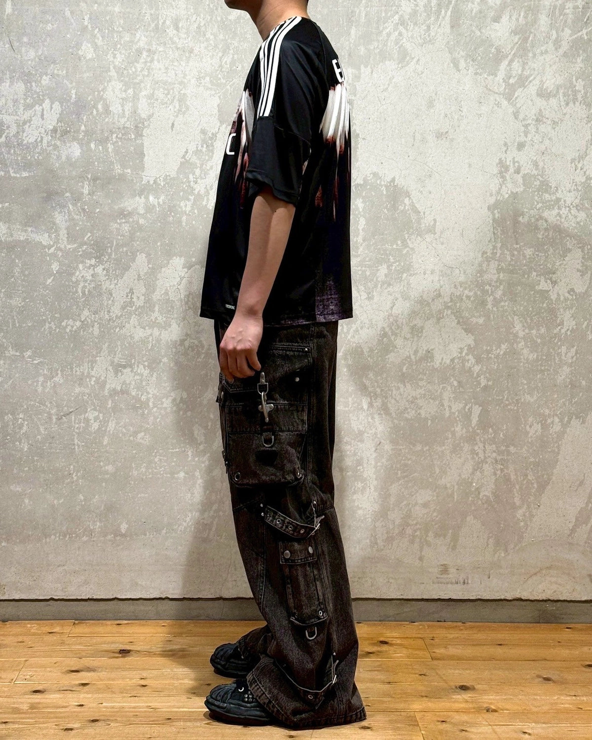 for some one 切替　カーゴパンツ　ジョガーパンツ　レザー　48 当社オリジナル for some one 切替 カーゴパンツ ジョガーパンツ