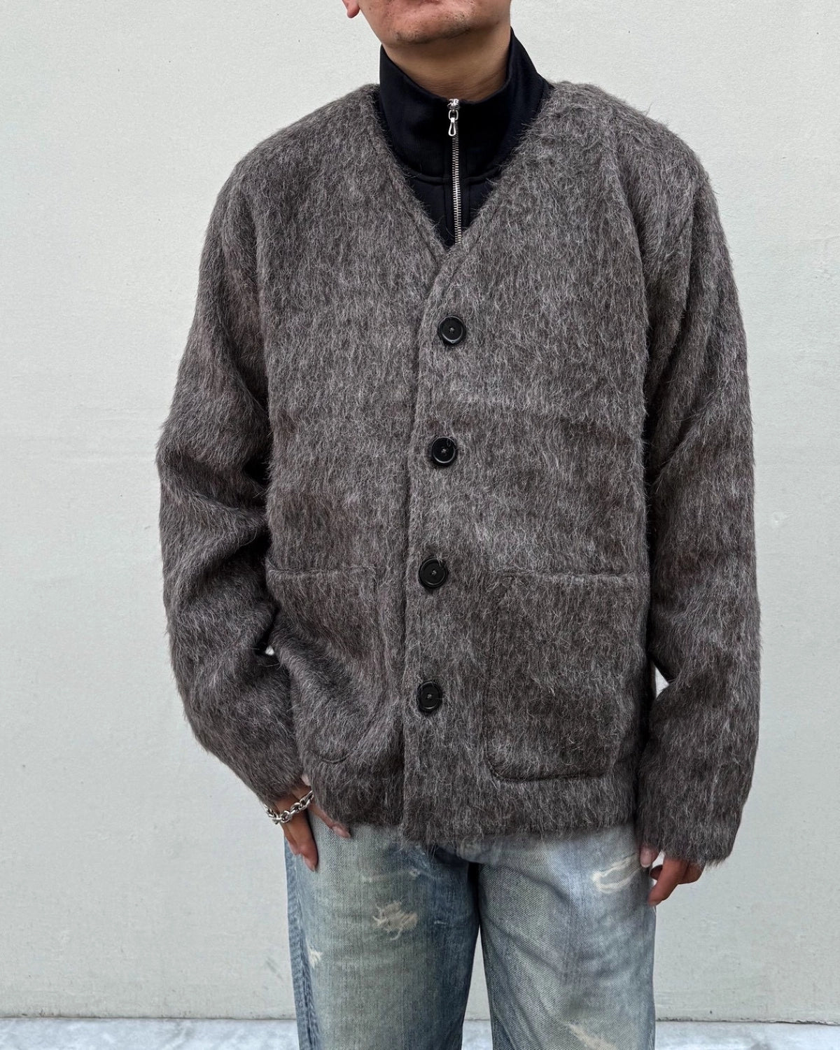 OUR LEGACY / CARDIGAN Mole Grey Hairy Wool (M2266CM)
