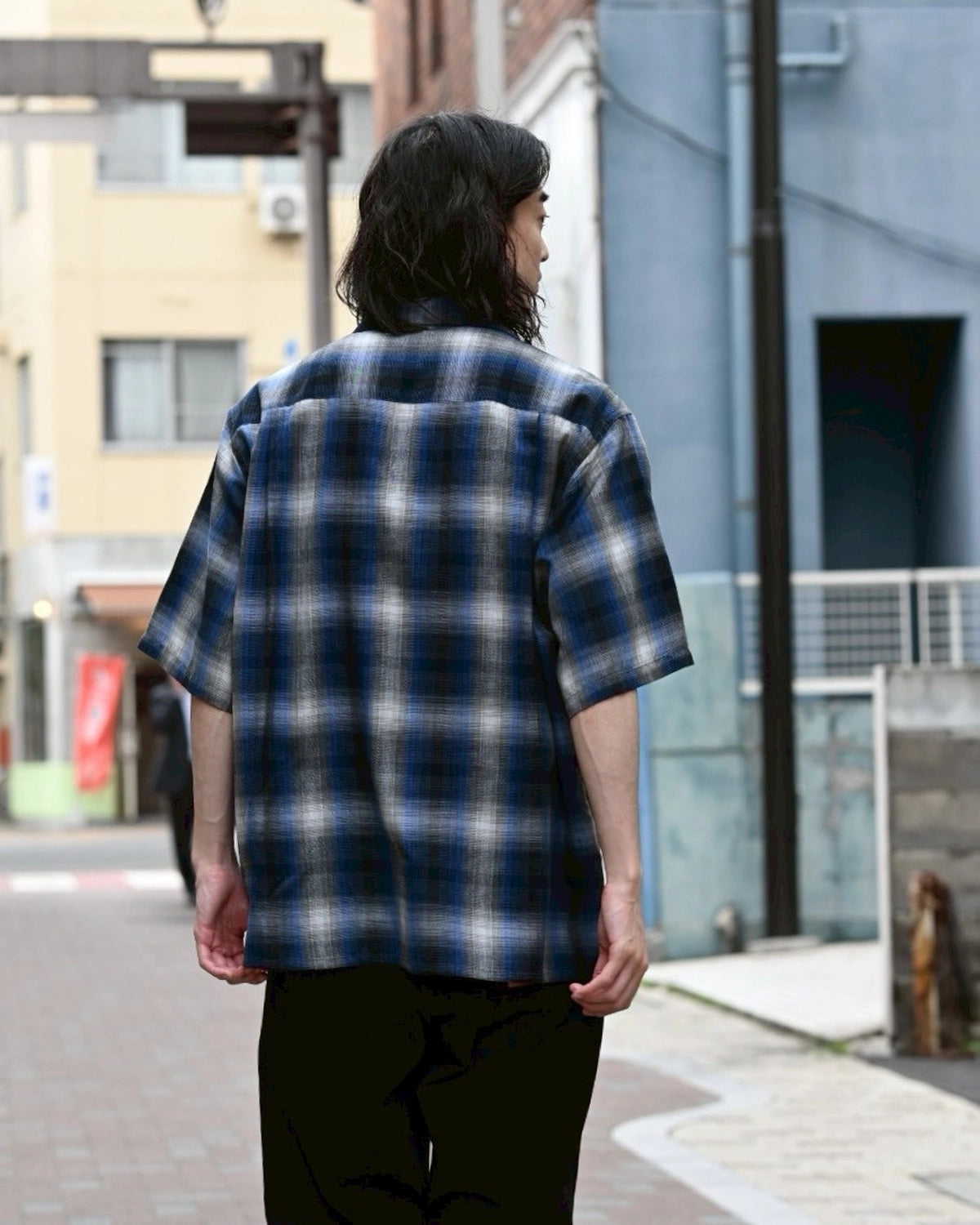 WACKO MARIA  / OMBRE CHECK OPEN COLLAR SHIRT -TYPE2-  (25SS-WMS-OC03)