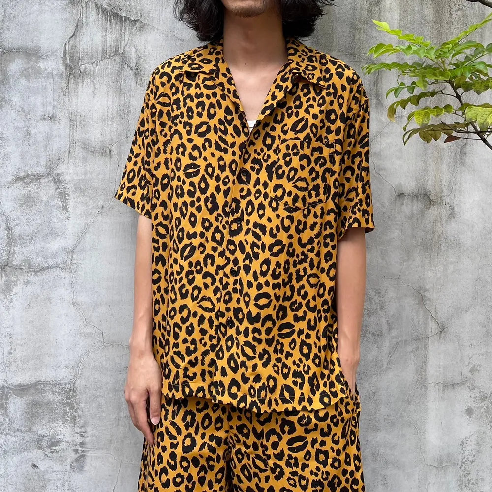 MINEDENIM  / Lips Leopard Print Open Collar SH (2405-5005)