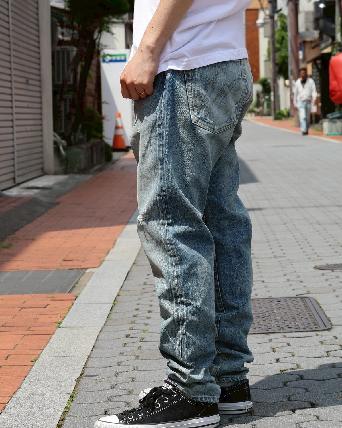 SEQUEL / × FRAGMENT DAMEGE DENIM PANTS (SQ-25SS-PT-07)