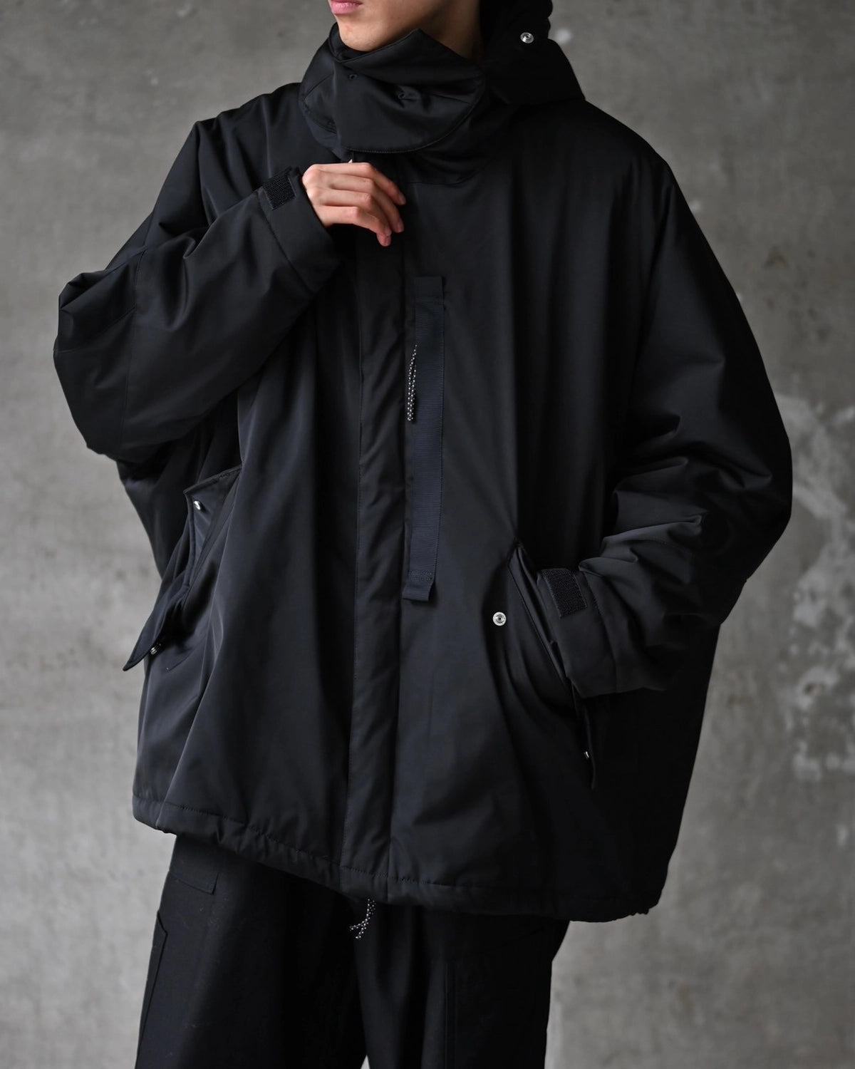 ALMOSTBLACK の HOOD PONCHO NINJA BLOUSON (GAB-B-6-1)