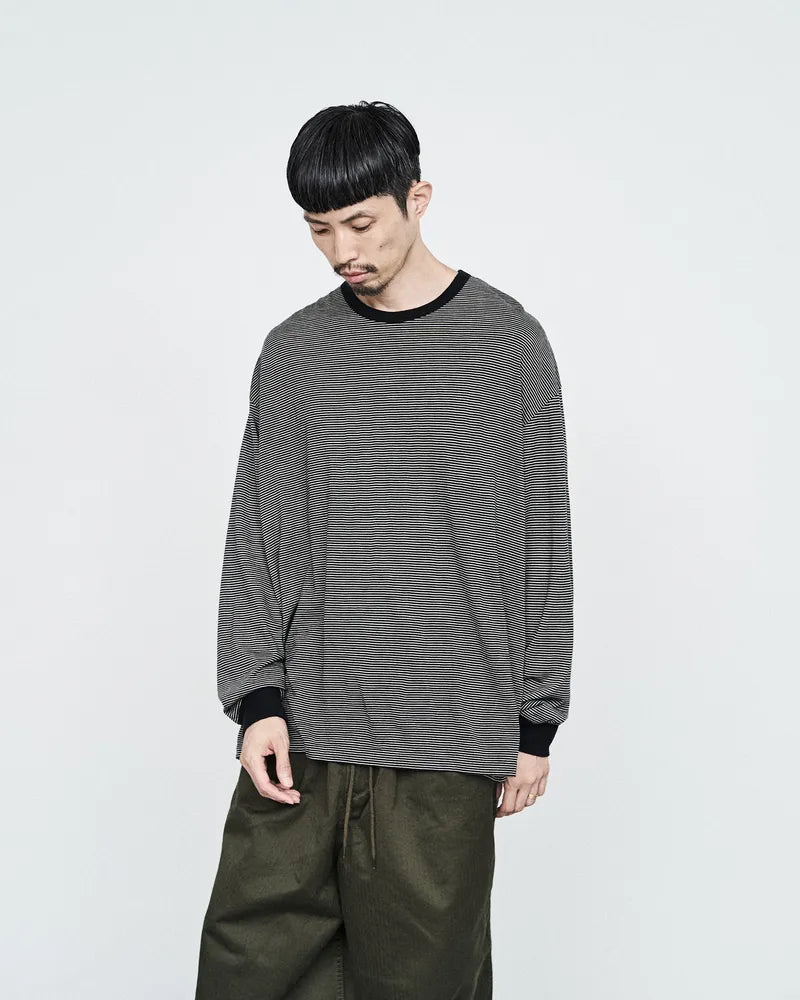 Graphpaper / Wool Border L/S Tee (GU243-70113B)