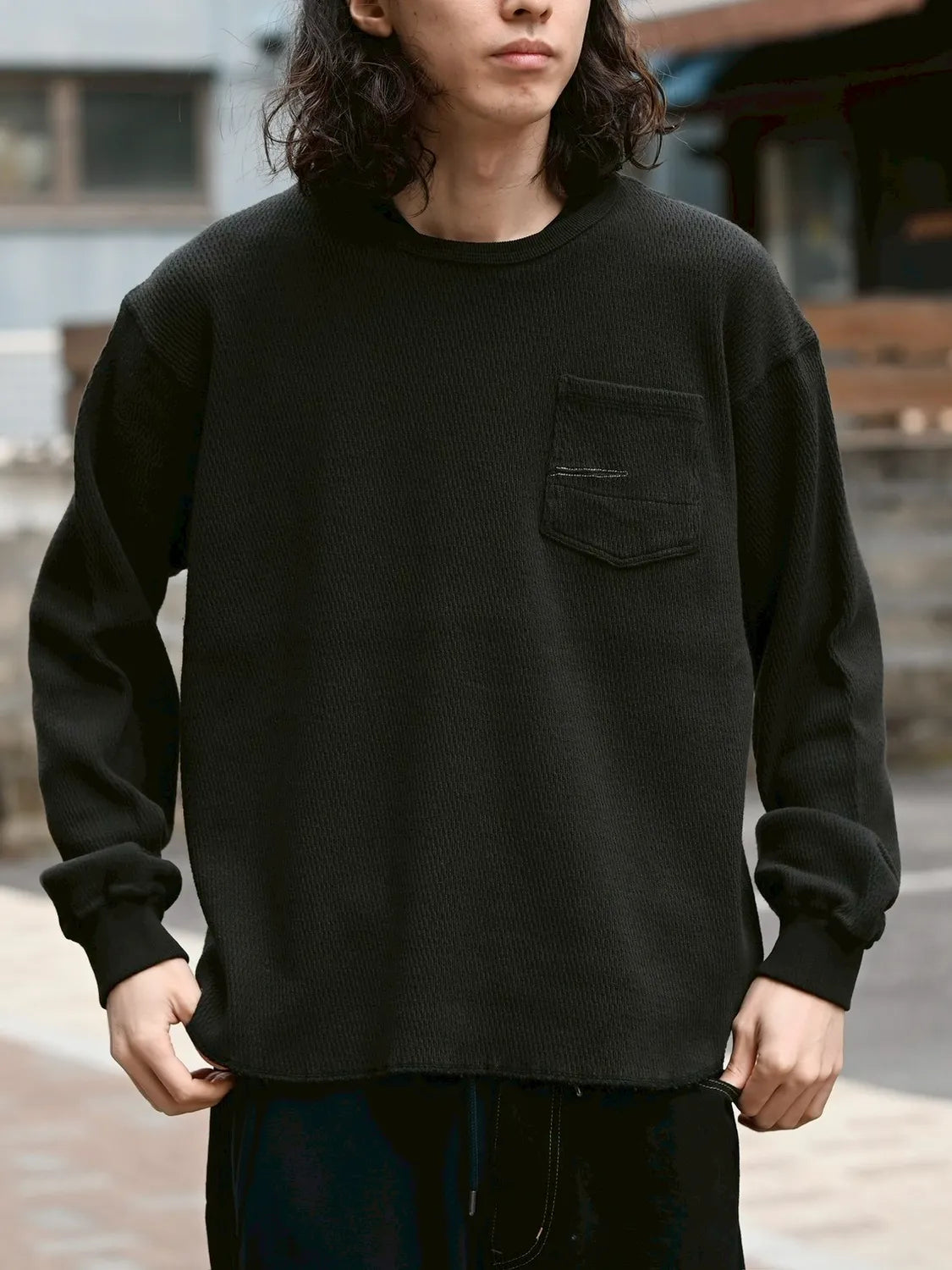 FACETASM / THRMAL KNIT LONG TEE (MYK-TEE-06)