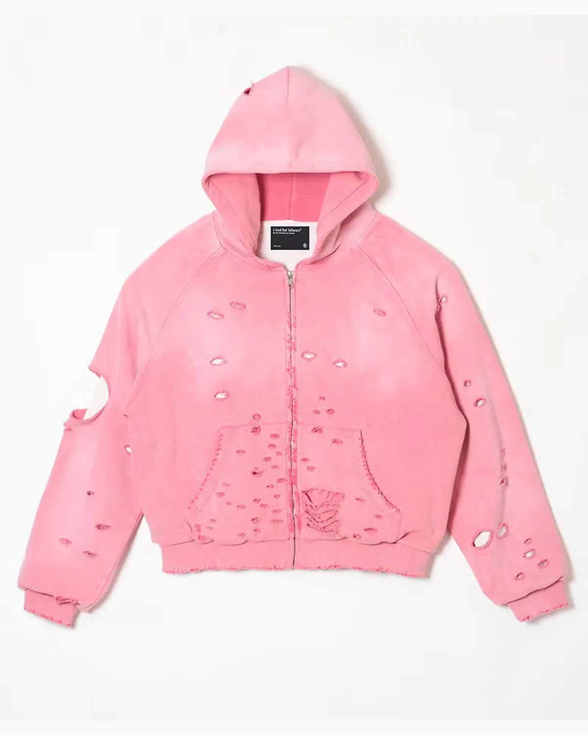 A Good Bad Influence の AGED DIS TRESED ZIP HOODIE (AGBI-26AW-HD02)