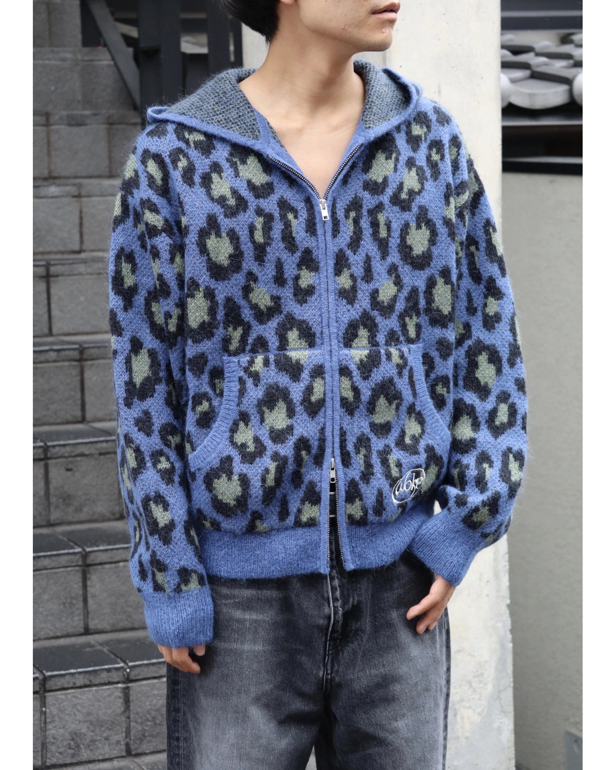 WOKE EDGE / Leoparad Mohair Zip Knit (2621-15913-0053004)