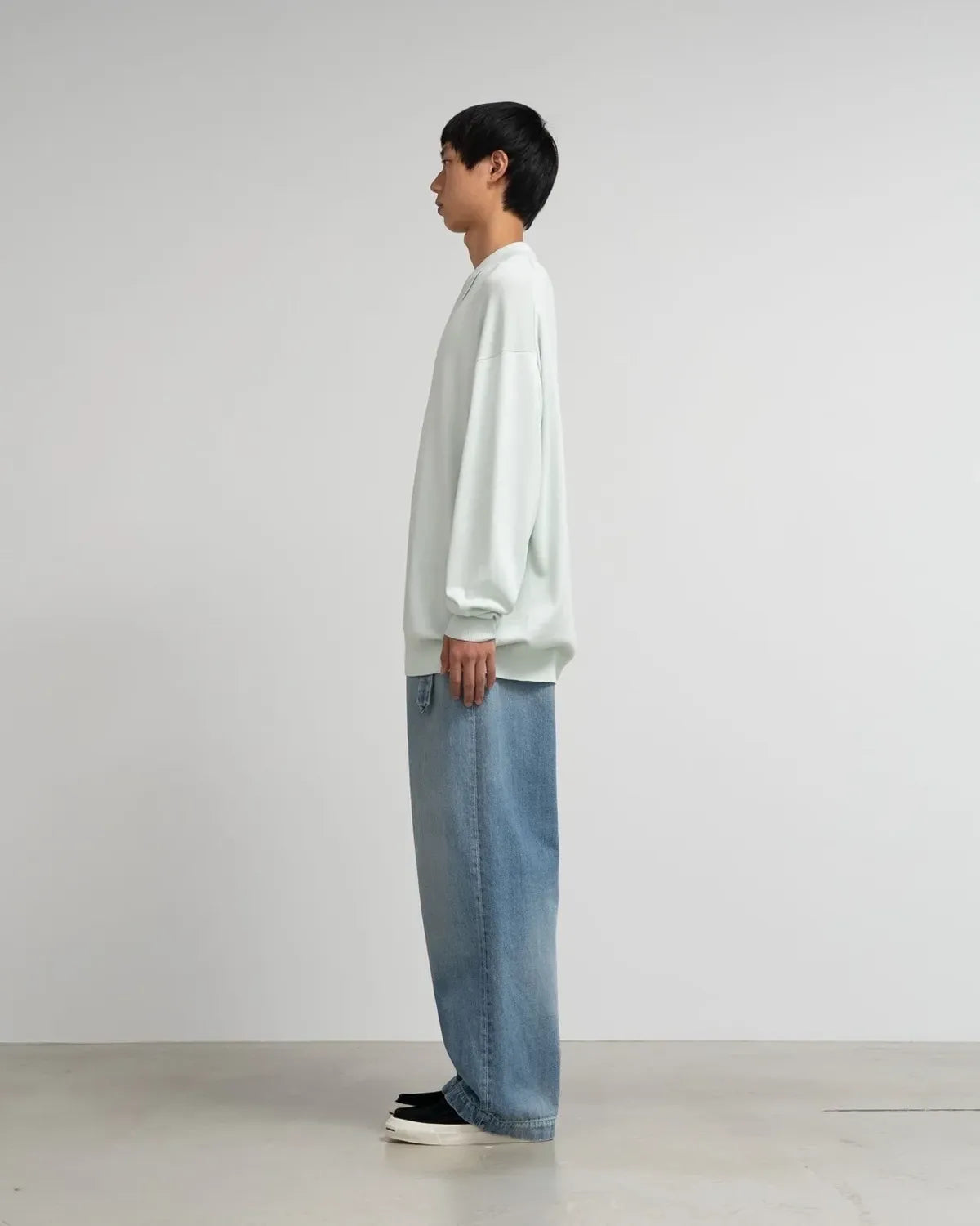 Graphpaper / Suvin High Gauge Knit Oversized L/S Polo (GU251-80009C)