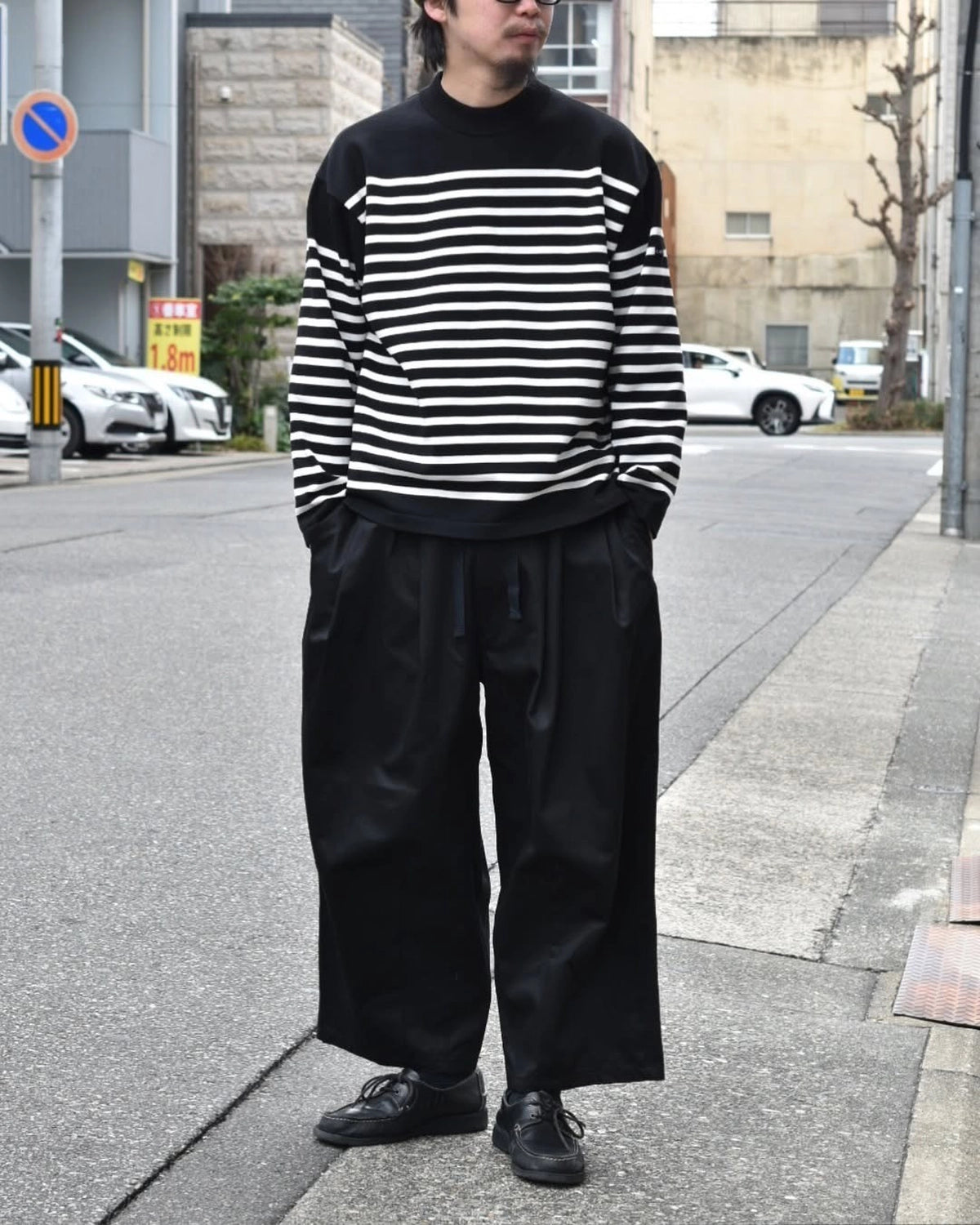 is-ness / KNIT VENTILATION BORDER LONG SLEEVE SHIRT (25SS_34_1007KNITT03)