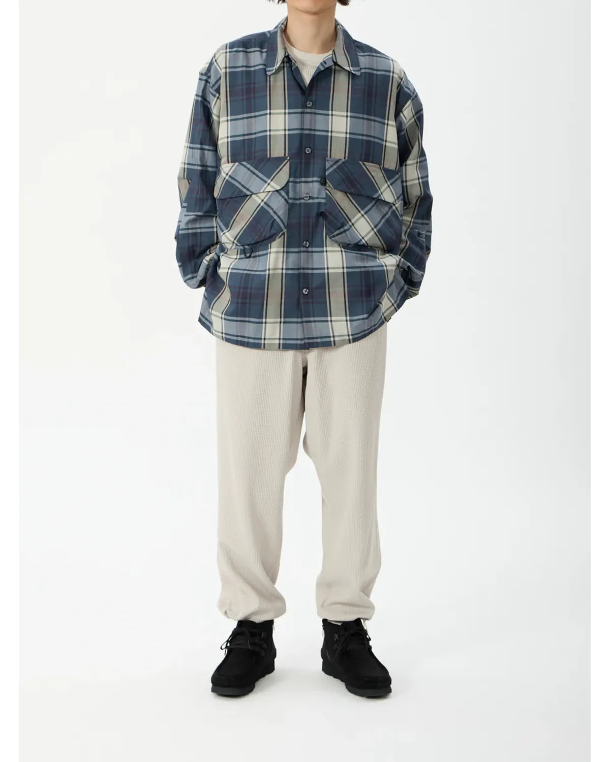 DAIWA PIER39 / TECH SPORTS OPEN COLLAR SHIRT L/S BIG TARTAN (BE-81026W)
