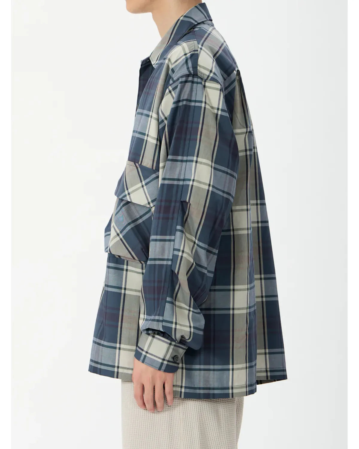 DAIWA PIER39 / TECH SPORTS OPEN COLLAR SHIRT L/S BIG TARTAN (BE-81026W)