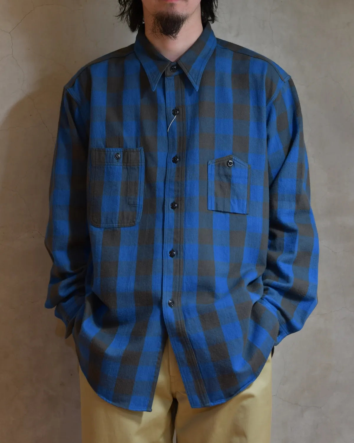 BIG YANK のY1945 FLANNEL SHIRT BLOCK CHECK (602-261-04)