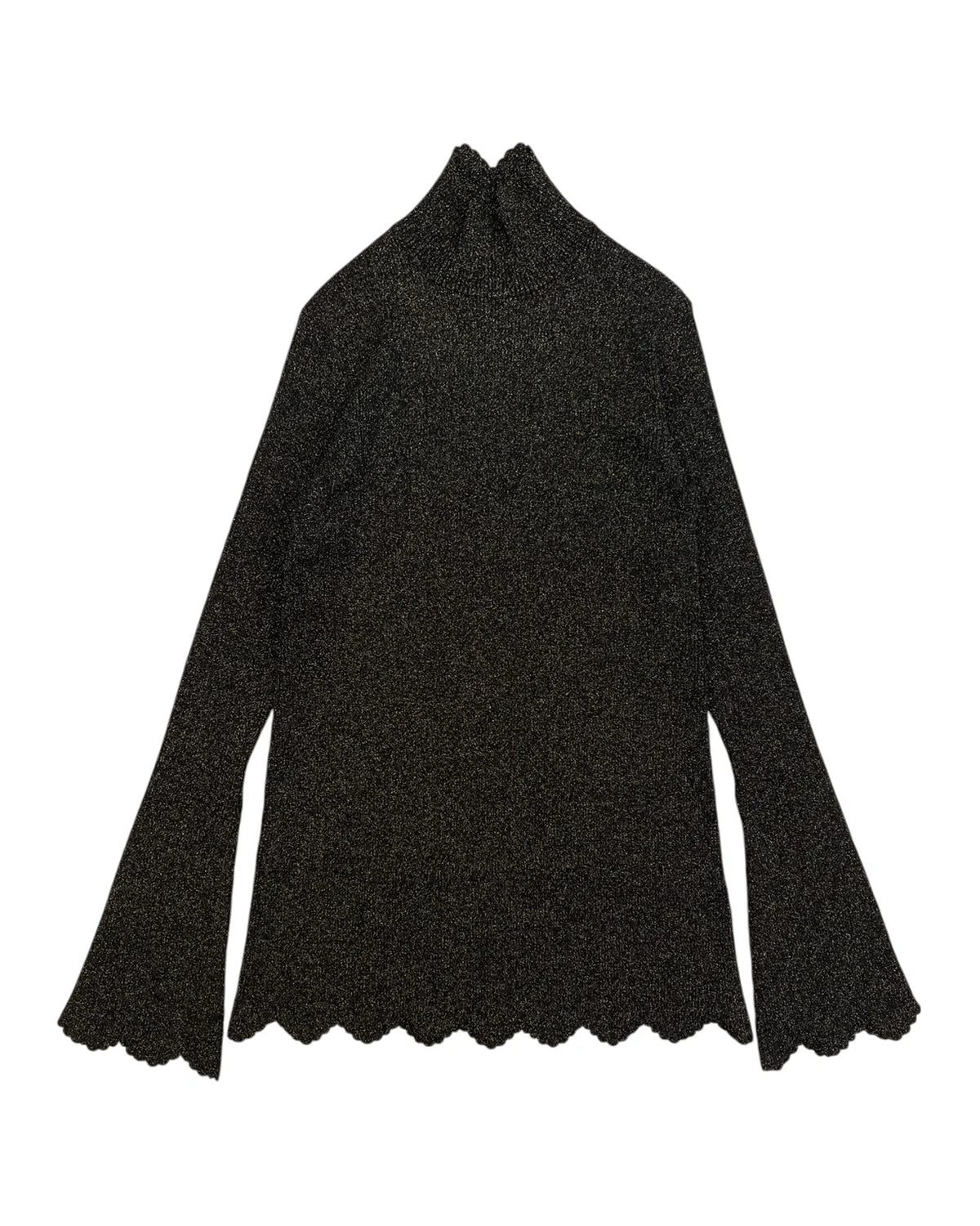 BOWTE の GLITTER YARN SCALLOPED HI-NECK KNIT (252-03-0002)