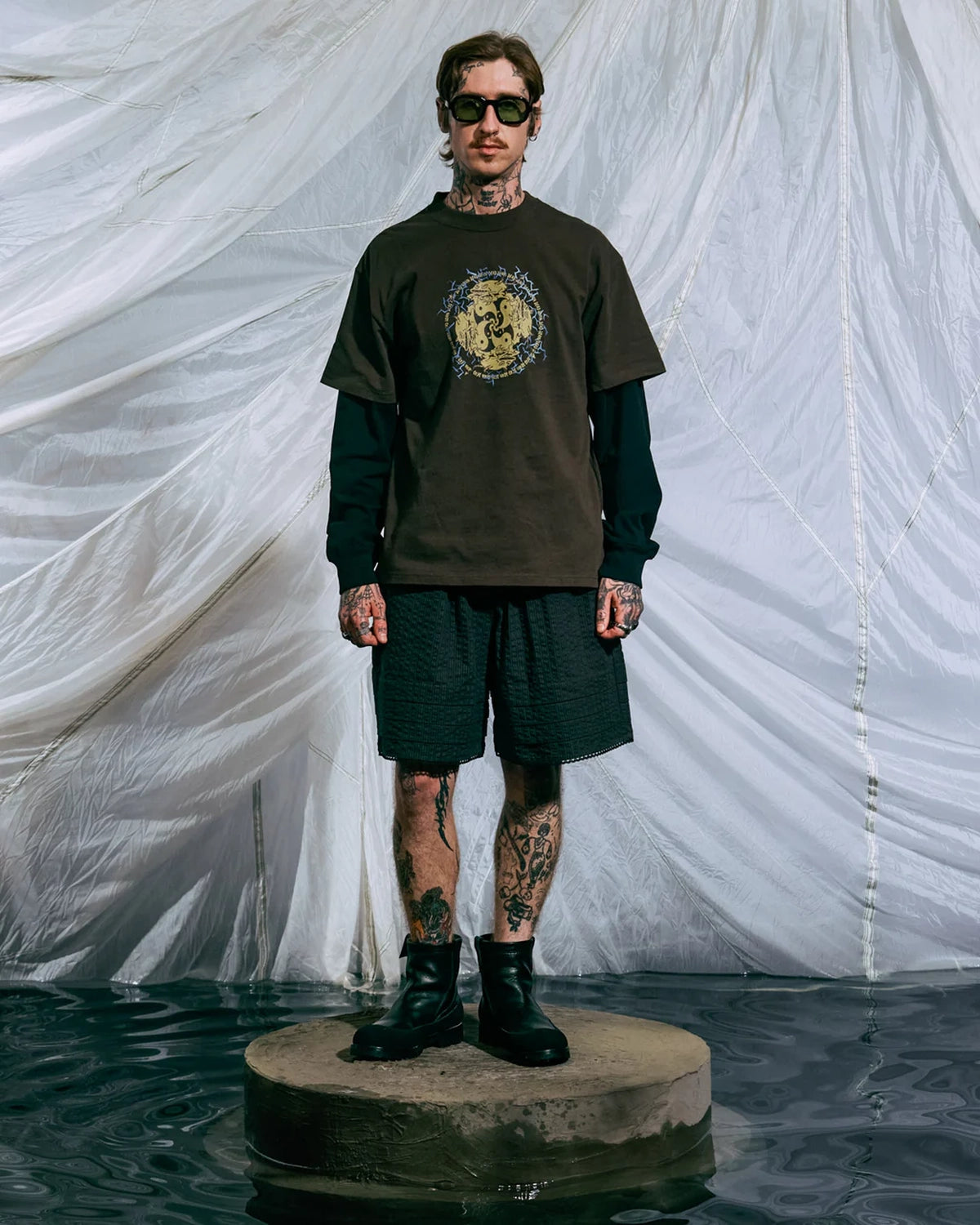 BRAIN DEAD / YINGYANG RUN T-SHIRT (T00005065SS26)