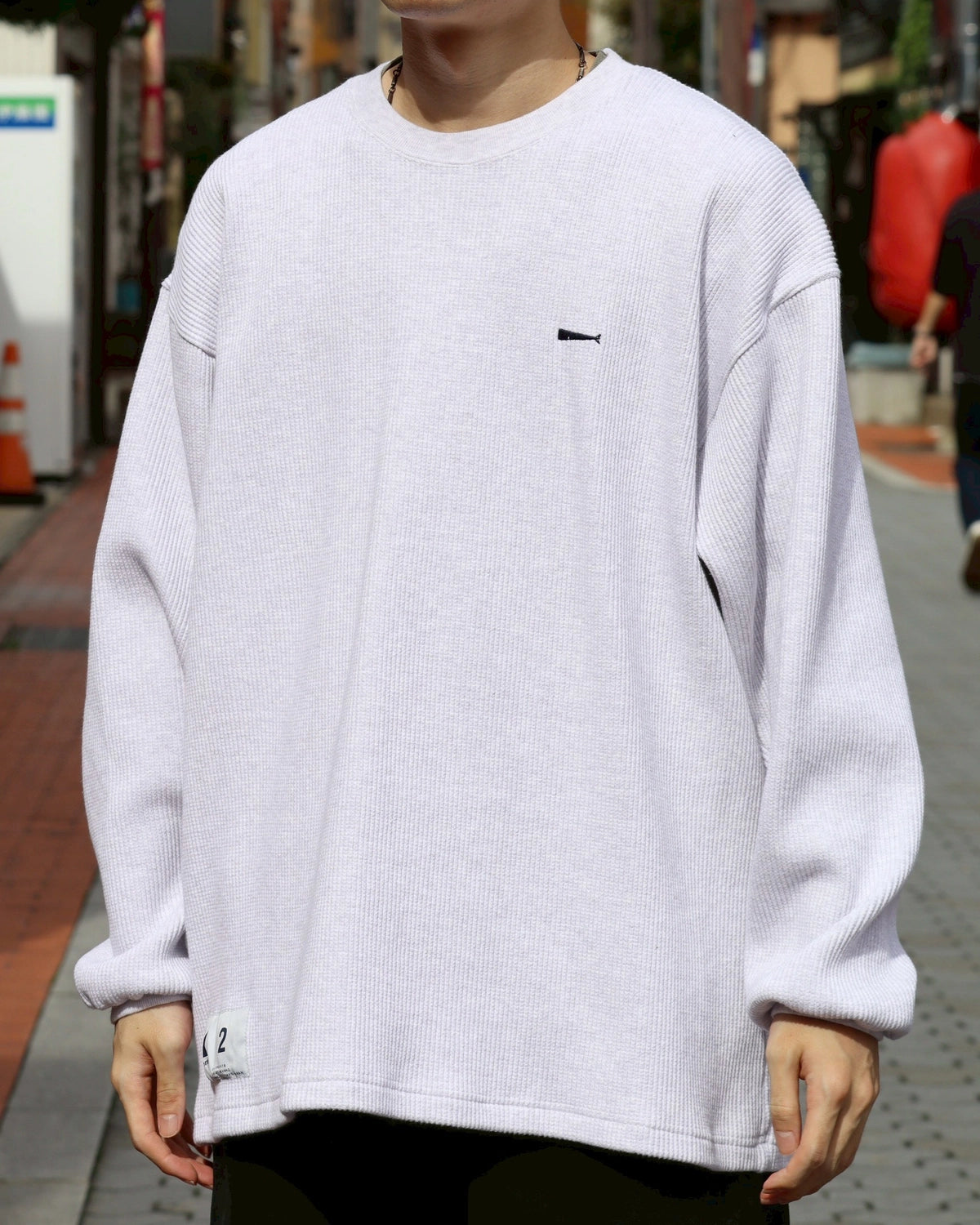 DESCENDANT GAUFRE WAFFLE LS ロゴワッフルカットソー サーマル長袖T 
