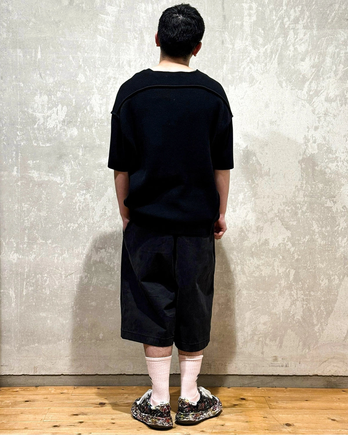 entire studios / KNIT BLOCK TEE (ESU-S25-10041-BL)