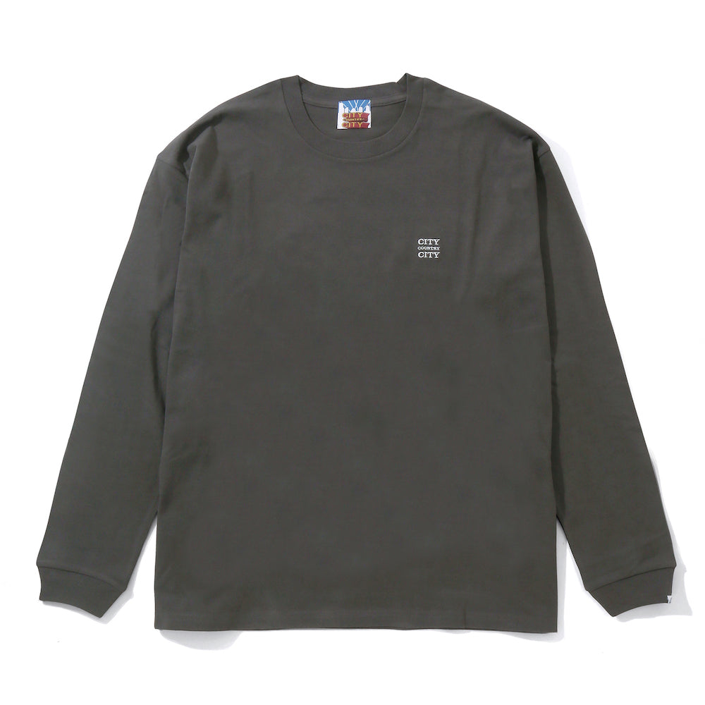 CITY COUNTRY CITY / EMBROIDERED LOGO COTTON L/S TーSHIRT