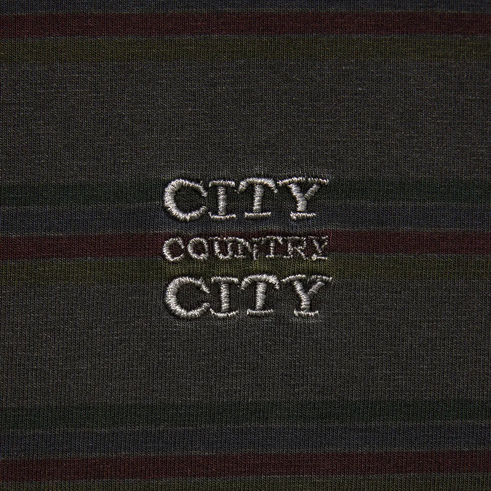 CITY COUNTRY CITY / EMBROIDERED LOGO OVERDYE BORDER L/S T-SHIRT (CCC-243C006)