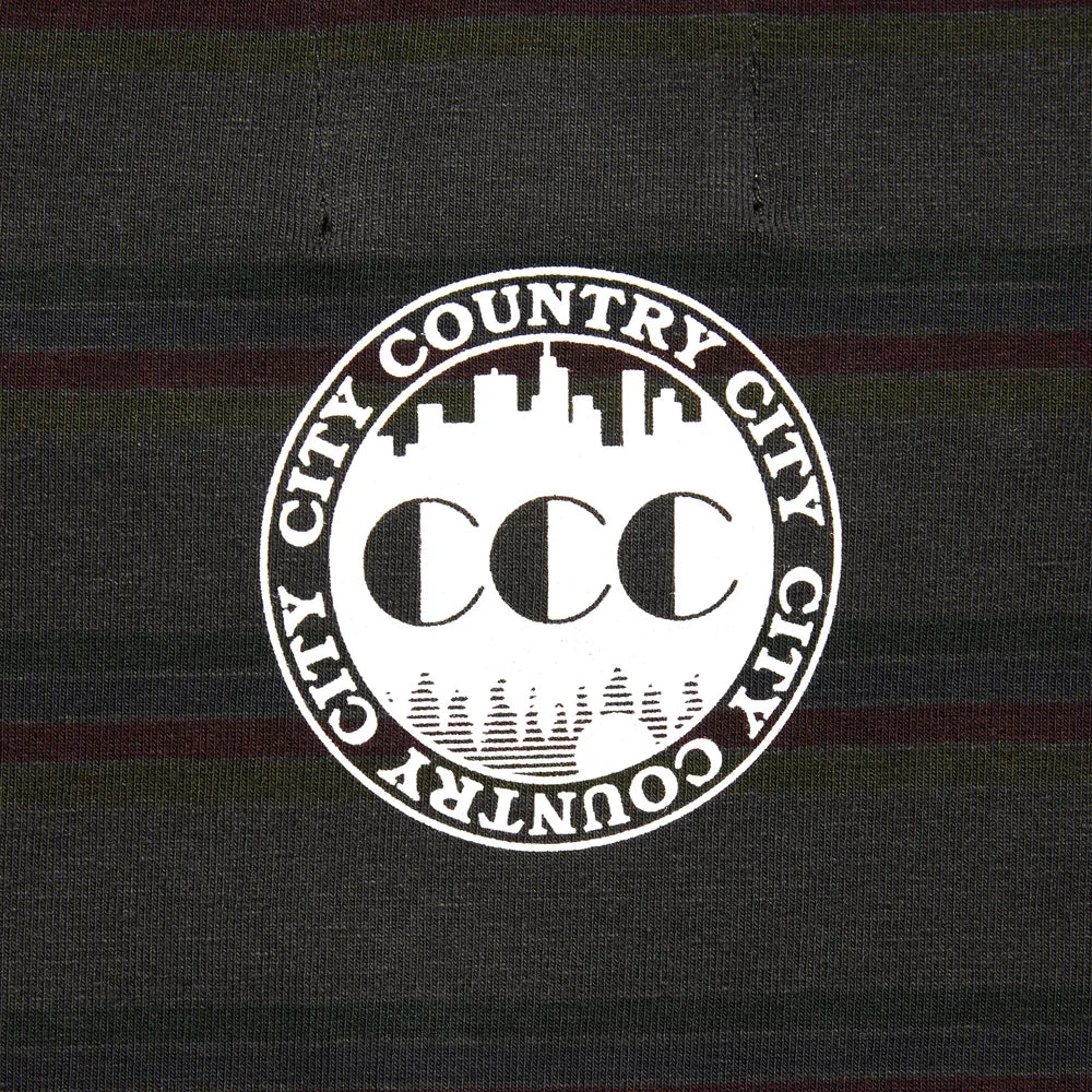 CITY COUNTRY CITY / EMBROIDERED LOGO OVERDYE BORDER L/S T-SHIRT (CCC-243C006)