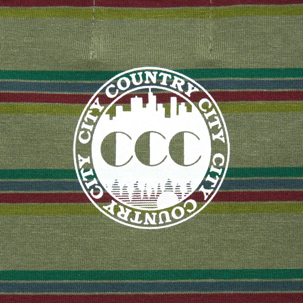 CITY COUNTRY CITY / EMBROIDERED LOGO OVERDYE BORDER L/S T-SHIRT (CCC-243C006)