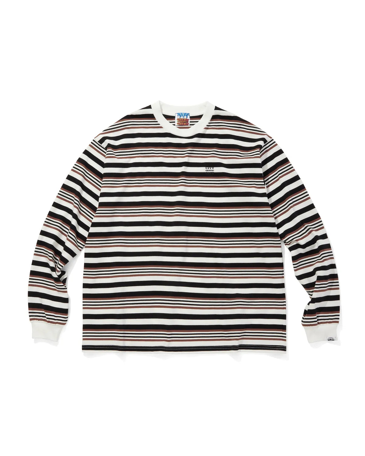 CITY COUNTRY CITY / EMBROIDERED LOGO MULTI BORDER L/S T-SHIRT (CCC-253C007)
