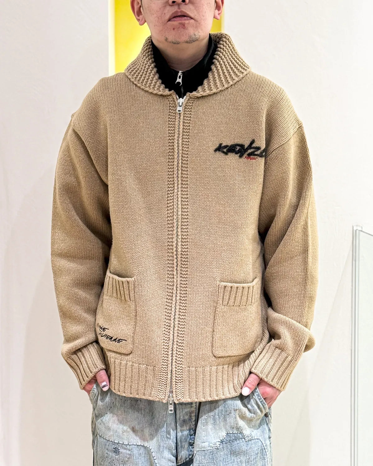 KENZO × Futura / 'Kenzo x Futura 2000' ジップド ウール ニット カーディガン (FF65CA7413CK)