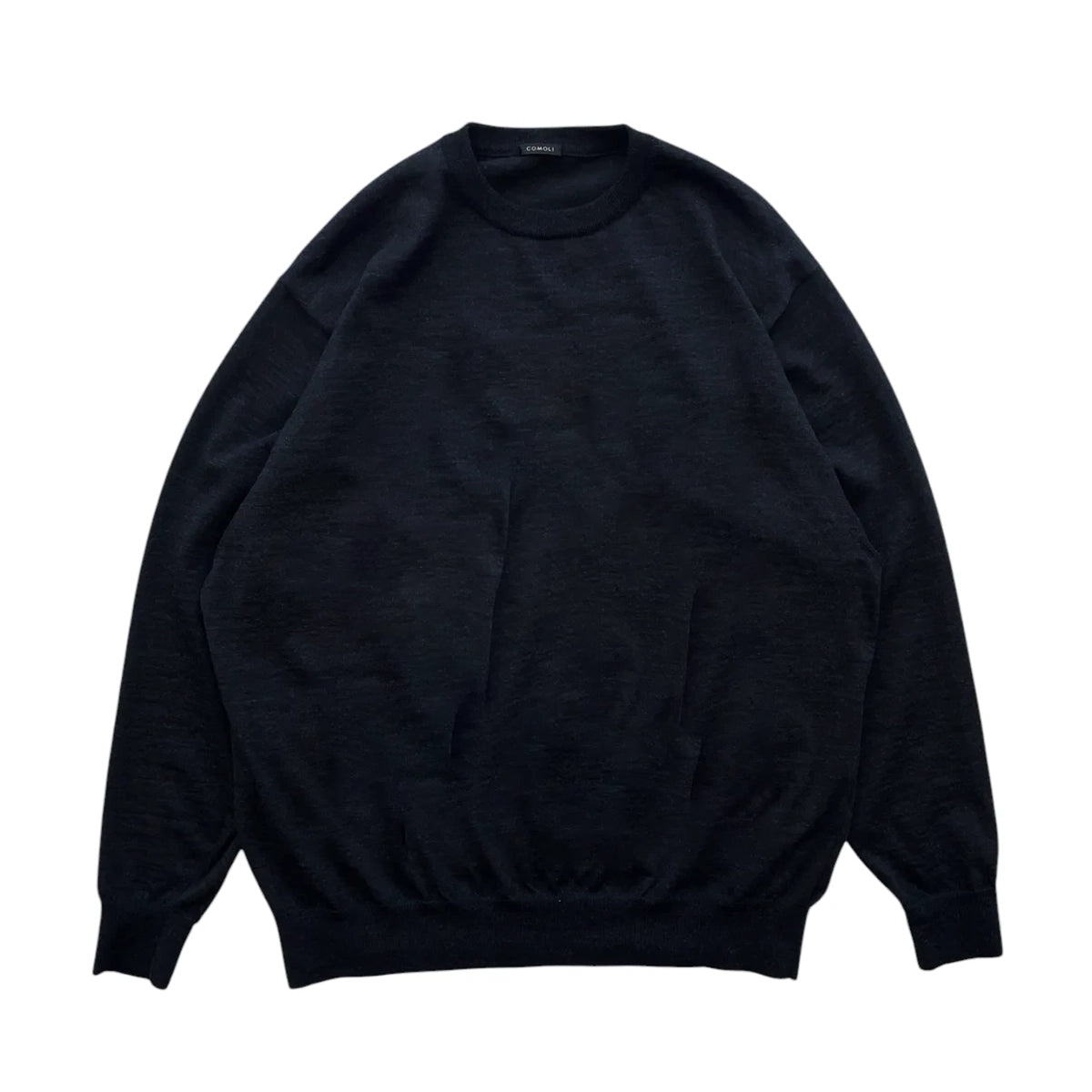 comoli インレイ起毛クルー 黒 COMOLI / コモリ | インレイ起毛 長袖クルー - Navy | 通販