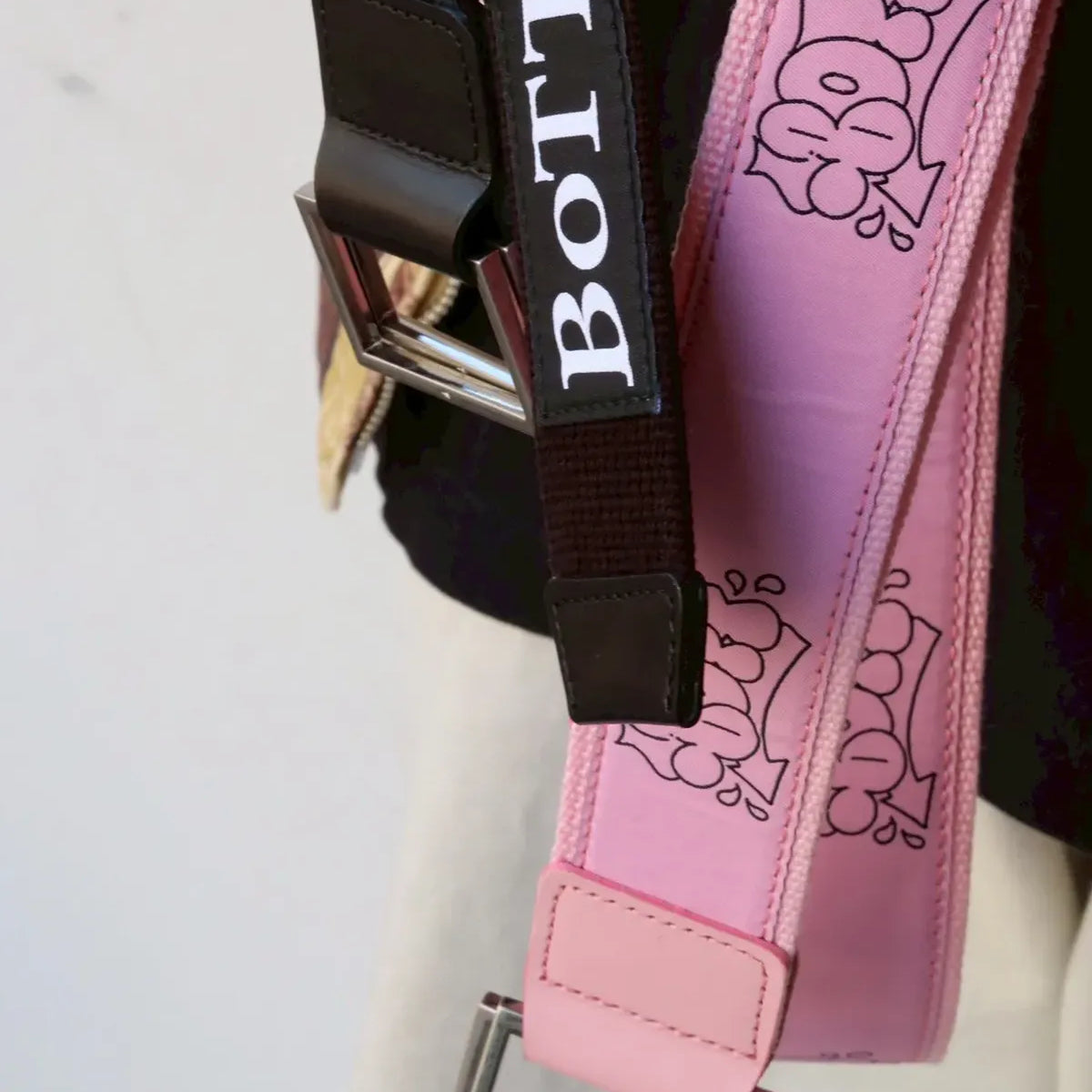 小物 BOTT python printed leather belt pink BoTT Python Printed