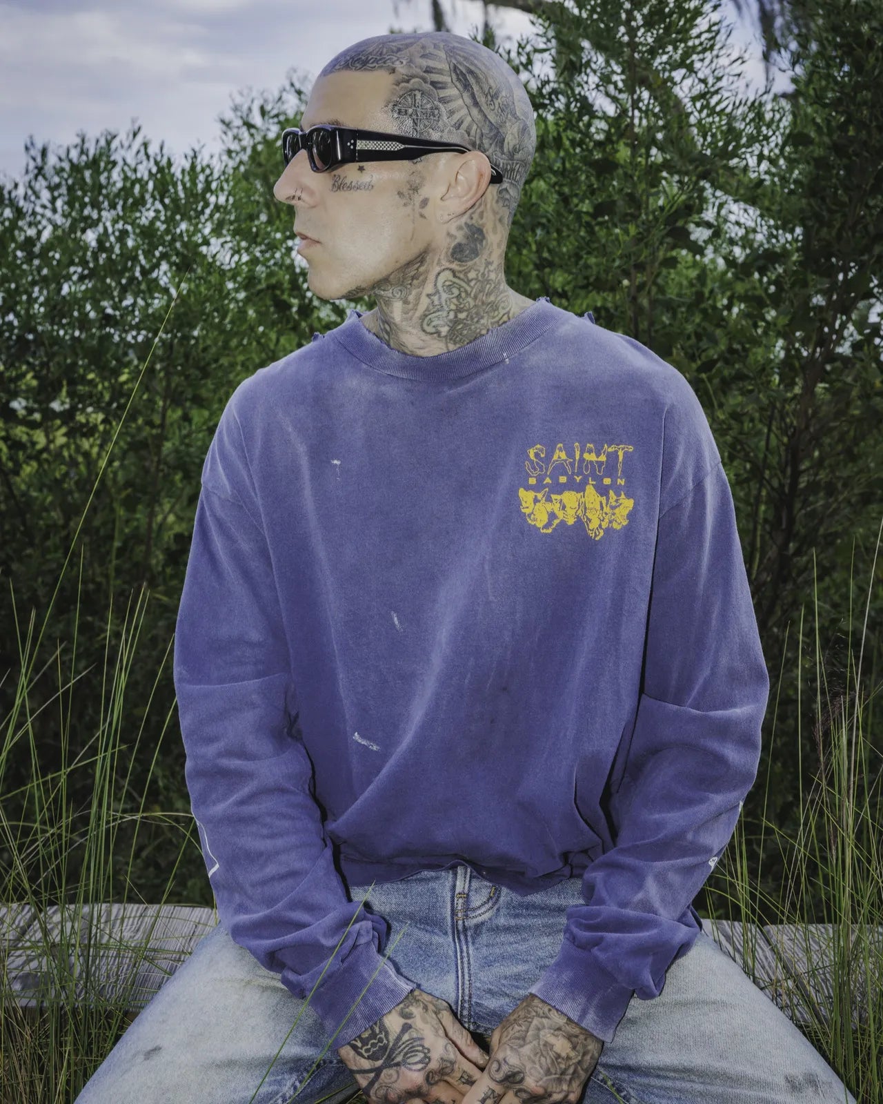 ©︎SAINT Mxxxxxx × BABYLON / BBLN_LS TEE_SAINT BABYLON (SM-HR1-0000-C49)