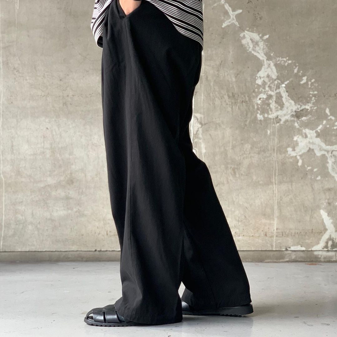 COOTIE PRODUCTIONS® / Hard Twisted Yarn Twill 3Tuck Wide Trousers
