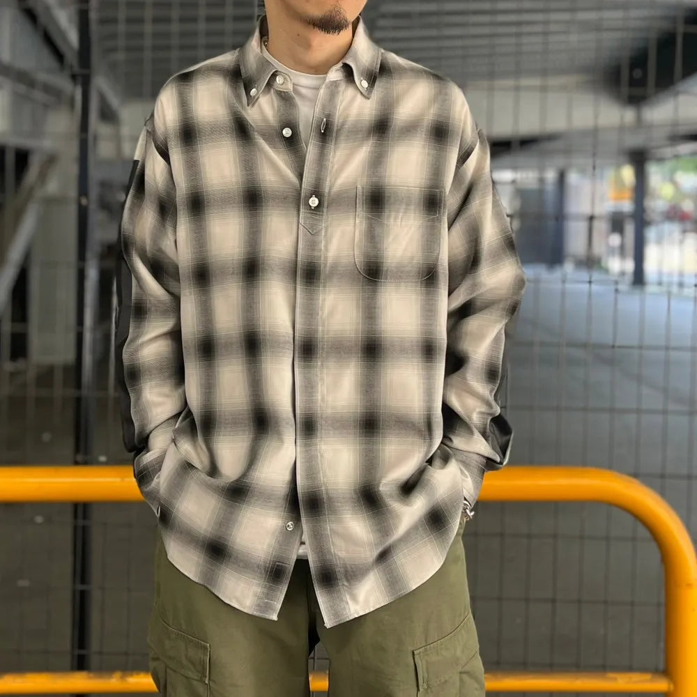 SEQUEL / OMBRE CHECK BIG SIZE SHIRT (SQ-24SS-SH-01)