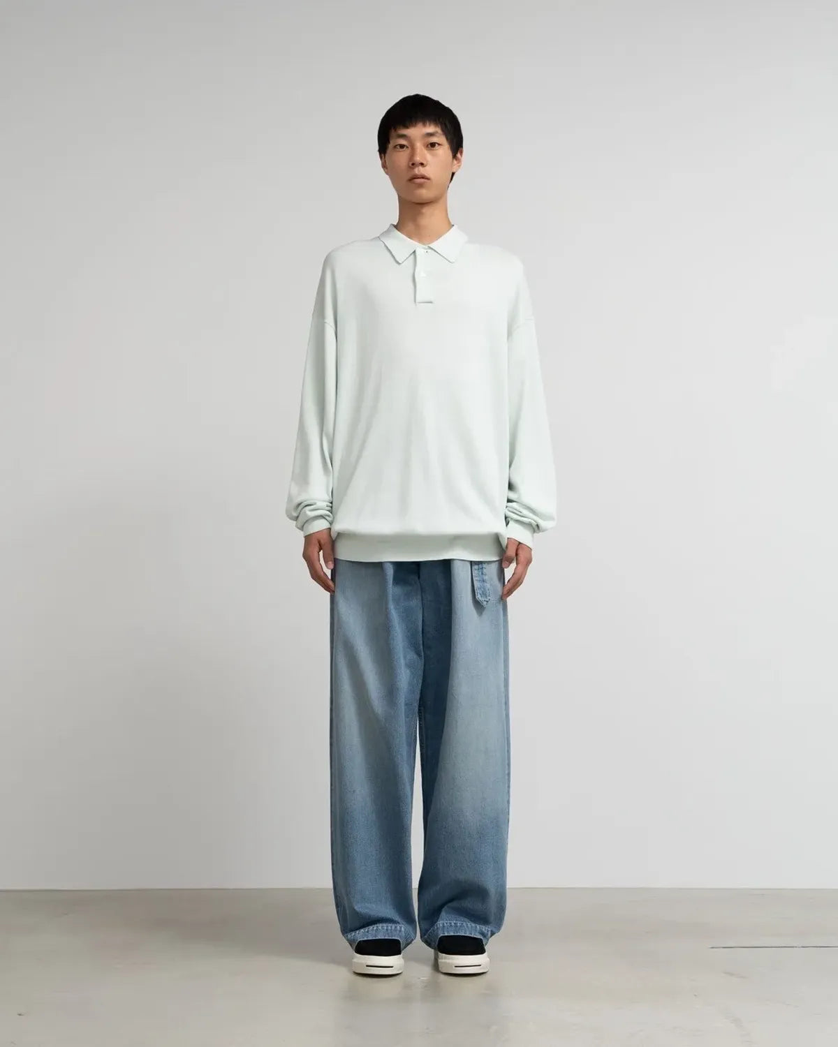 Graphpaper / Suvin High Gauge Knit Oversized L/S Polo (GU251-80009C)