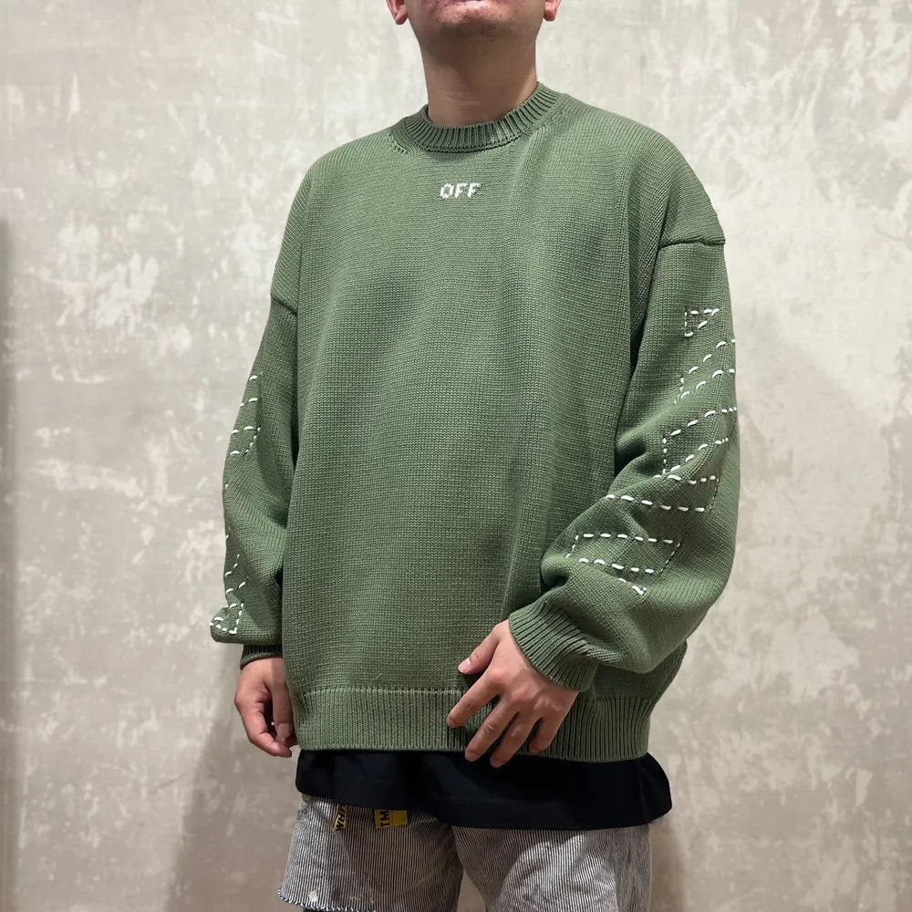 Off-White™ / STITCH ARR DIAGS KNIT CREWNEK (OMHF24-RTW0317)