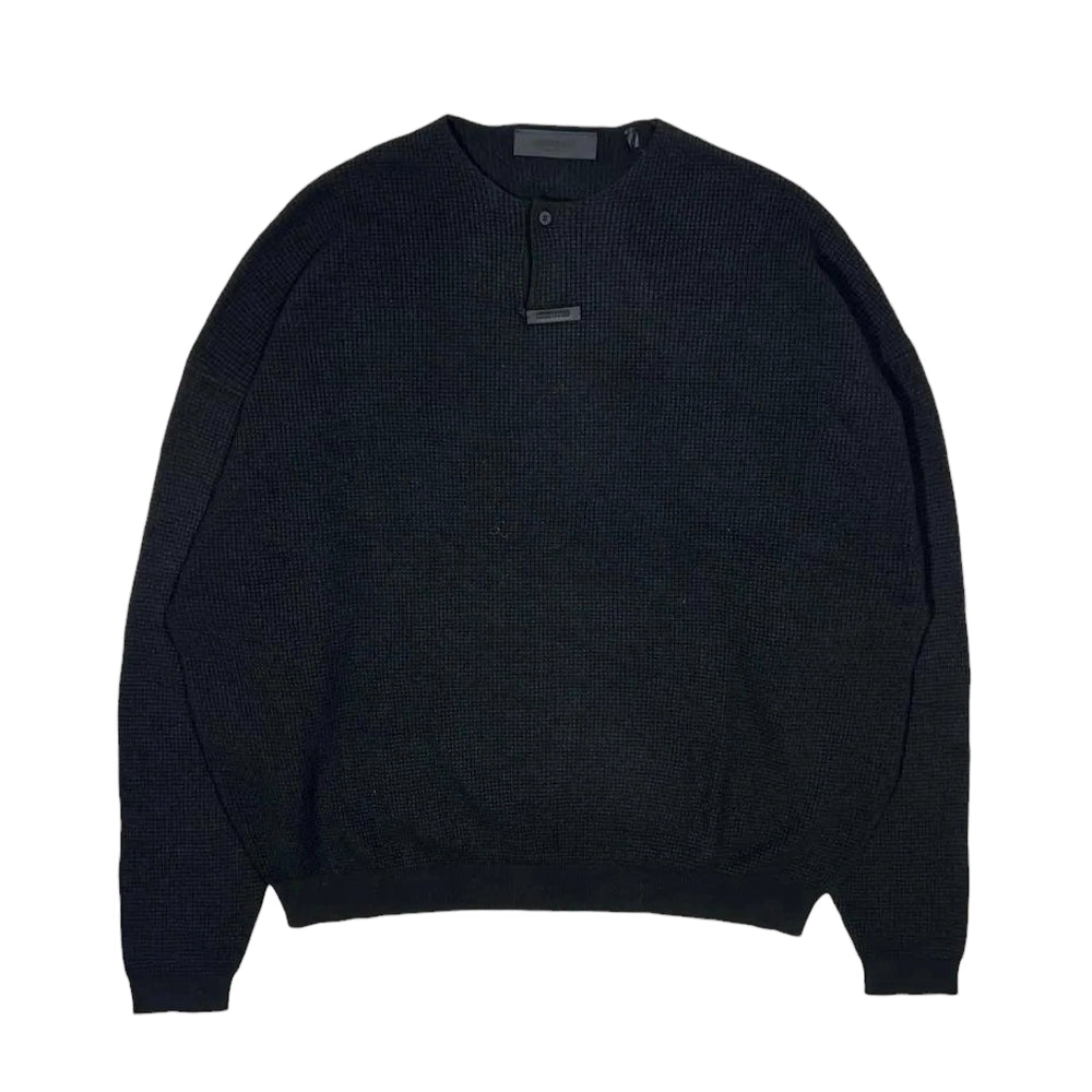 ESSENTIALS / WAFFLE HENLEY SWEATER (192BT246150F)