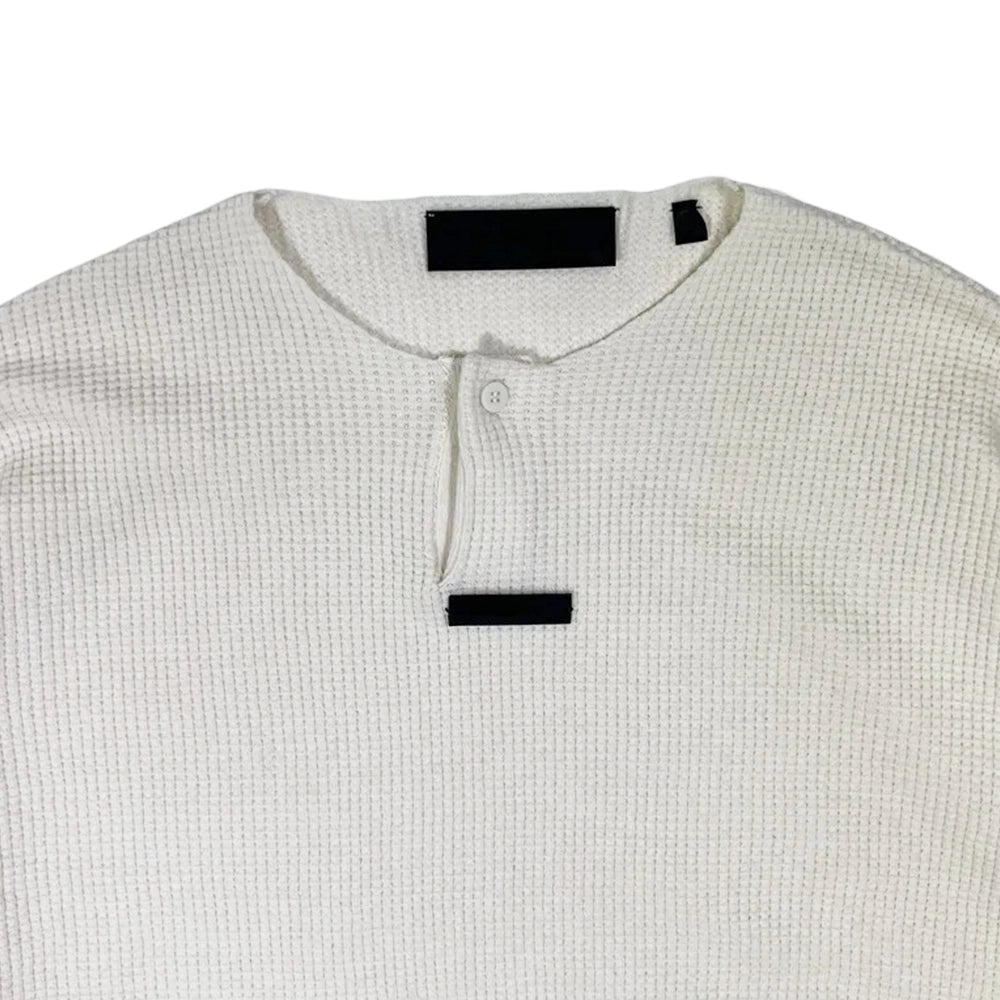 ESSENTIALS / WAFFLE HENLEY SWEATER (192BT246150F)