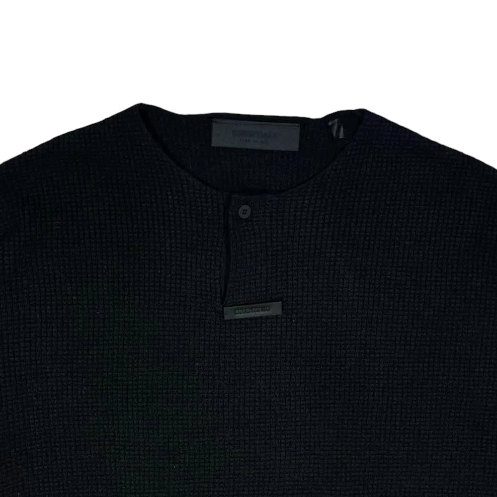 ESSENTIALS / WAFFLE HENLEY SWEATER (192BT246150F)