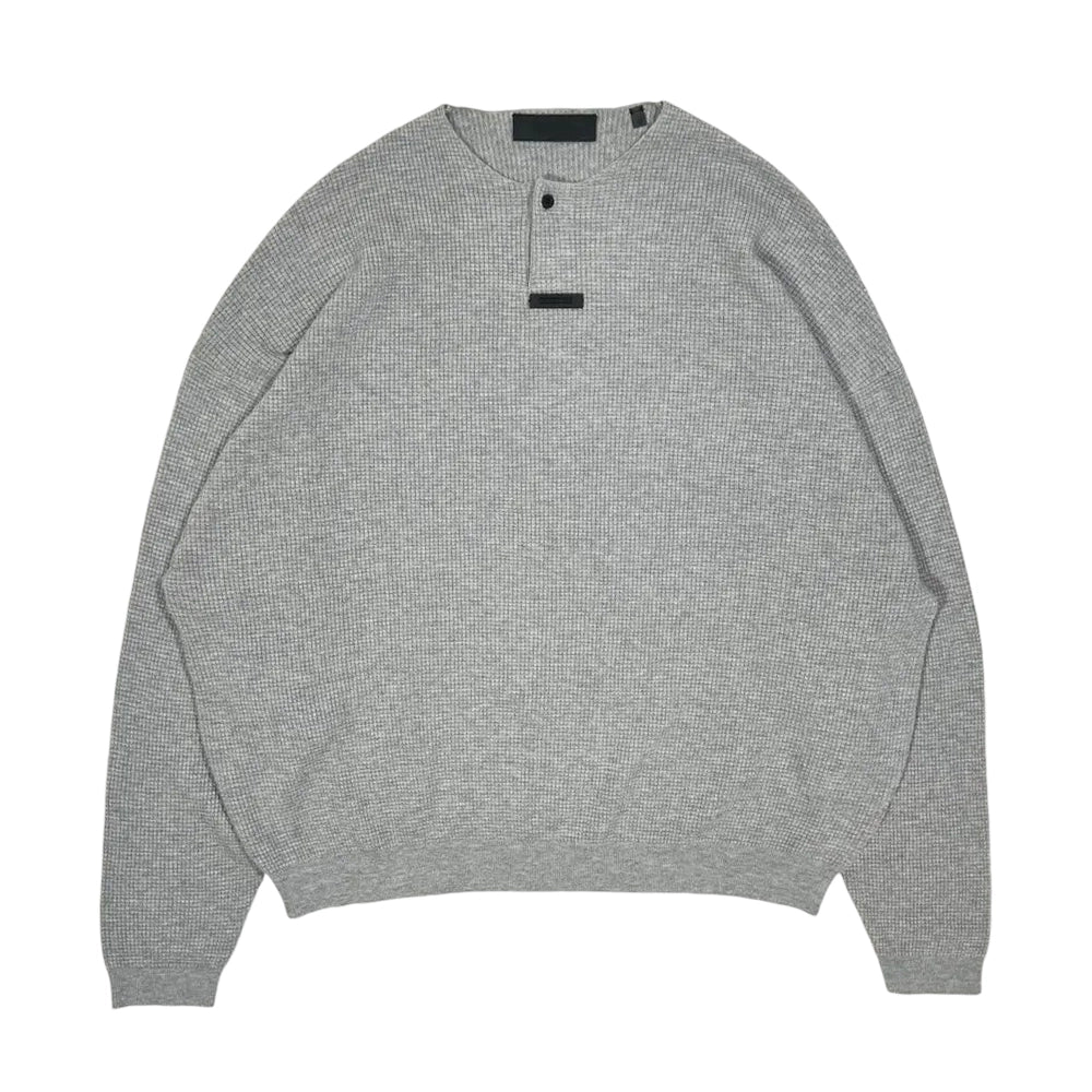 ESSENTIALS / WAFFLE HENLEY SWEATER (192BT246150F)