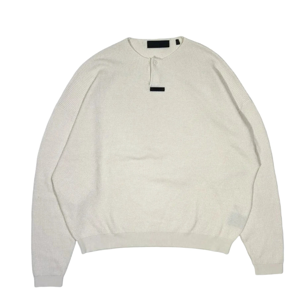 ESSENTIALS / WAFFLE HENLEY SWEATER (192BT246150F)