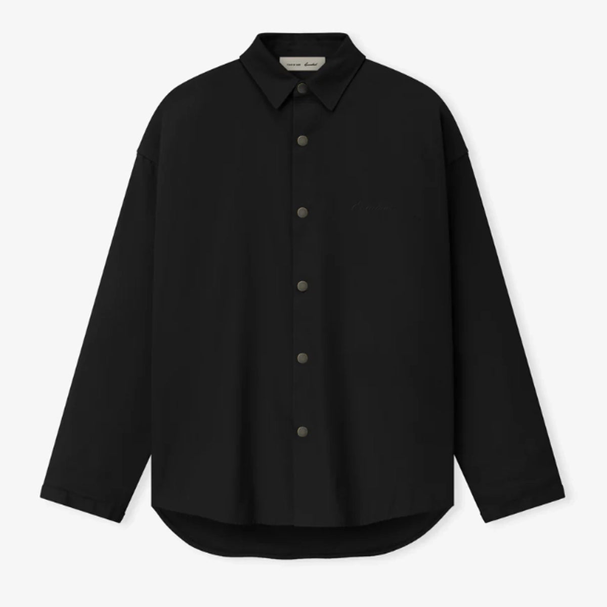 エッセンシャルズ ワッフル ニット ラグビー シャツ オフ ブラック L ESSENTIALS_OVER_SHIRT_192SP266