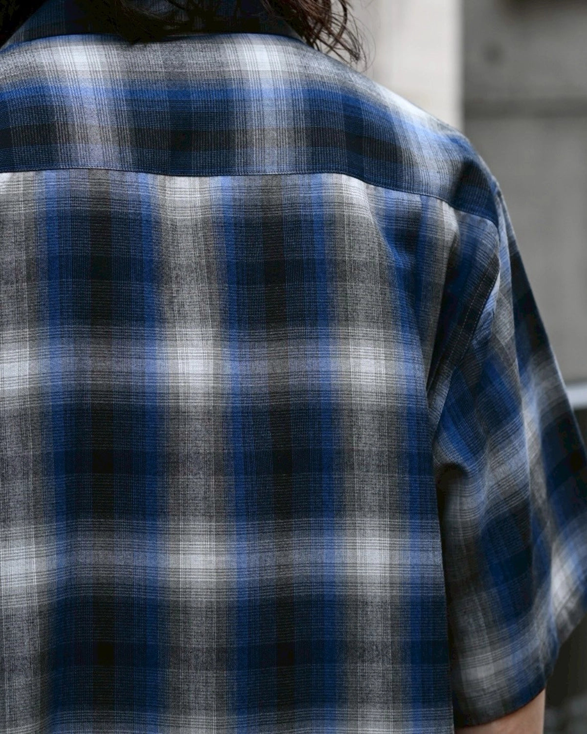WACKO MARIA  / OMBRE CHECK OPEN COLLAR SHIRT -TYPE2-  (25SS-WMS-OC03)