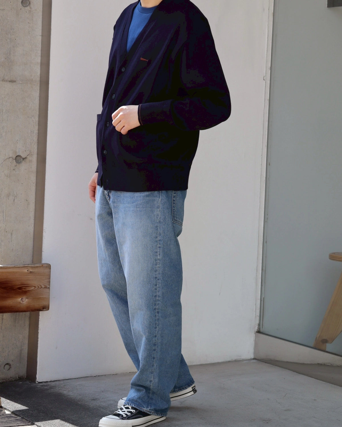 ディセンダント DESCENDANT NURSE KNIT CARDIGAN Vネック ニット