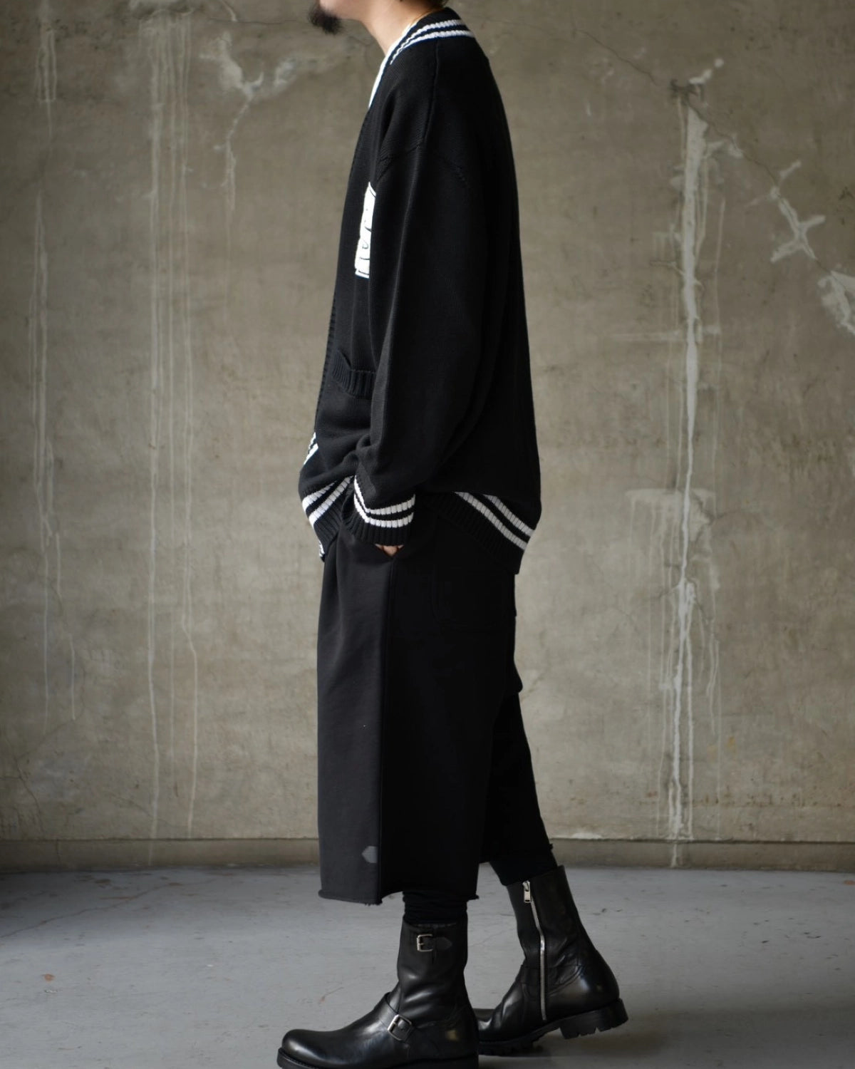 DOVER STREET MARKET kei ninomiya / PLEATED SHORTS COTTON BACK PILE KNIT (DSM01P006)