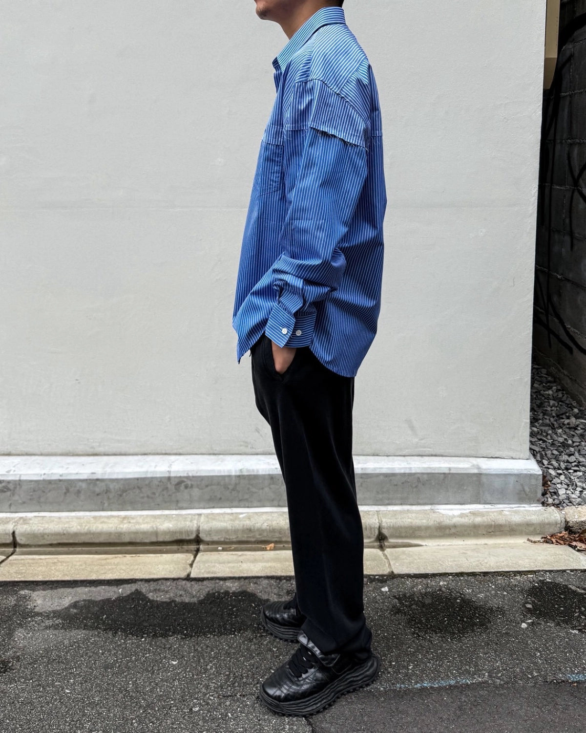 VETEMENTS / MERGED CUT SHIRT (MH27SH058BS)